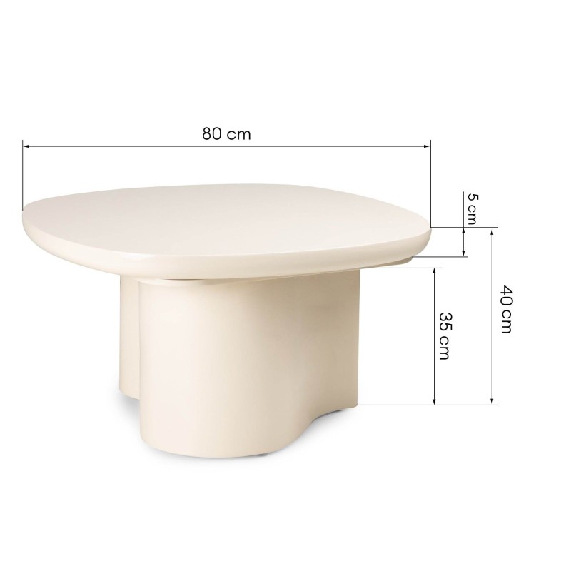 Stolik kawowy Puro 80 cm, jasnobeżowy, glossy