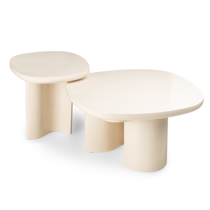 Stolik boczny Puro 50 cm, jasnobeżowy, glossy