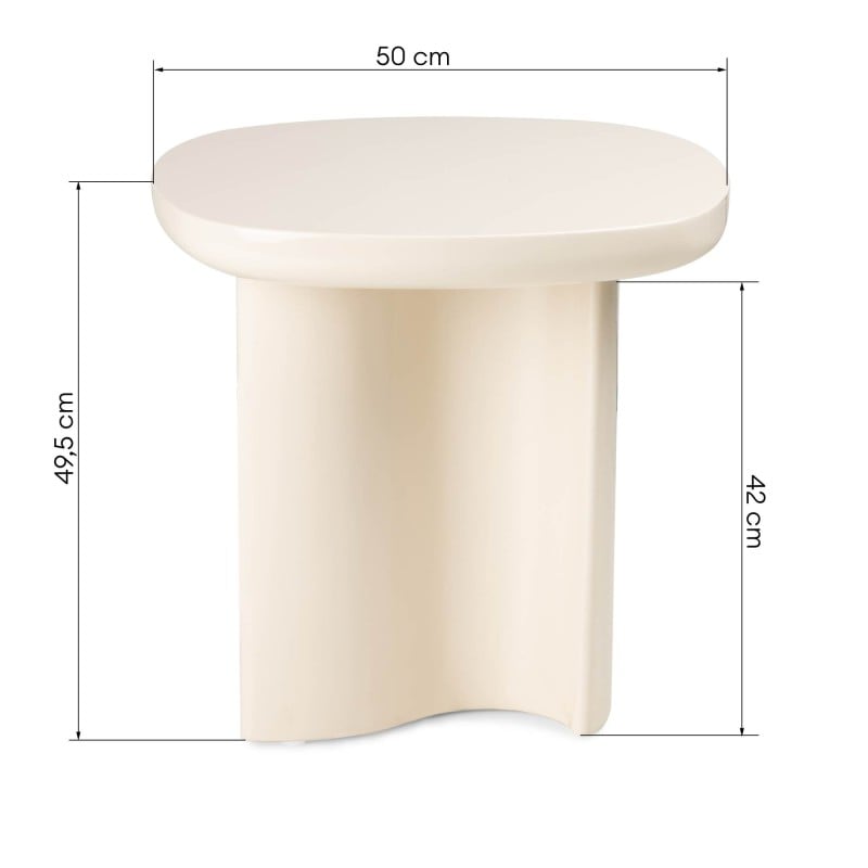 Stolik boczny Puro 50 cm, jasnobeżowy, glossy