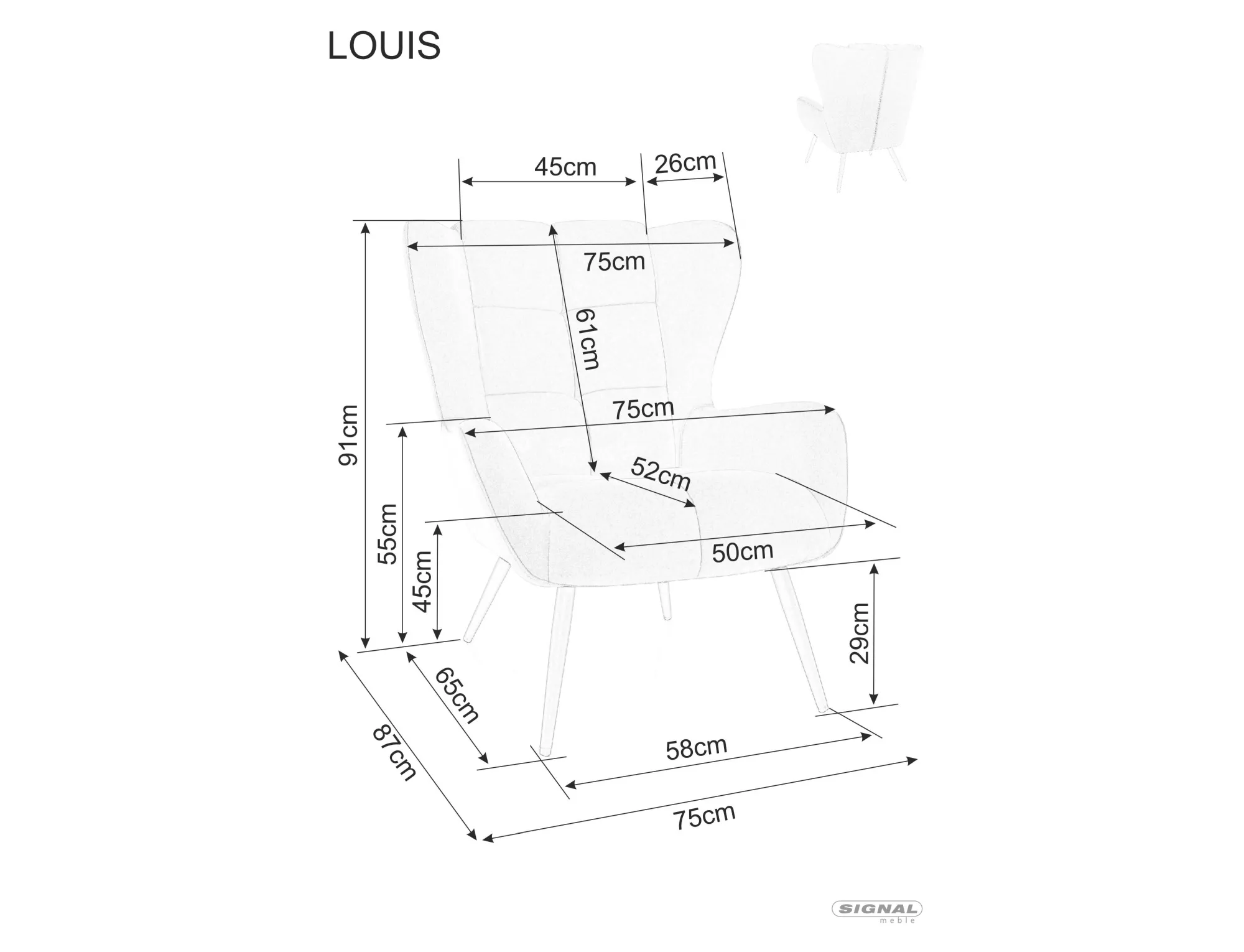 Fotel Louis Velvet