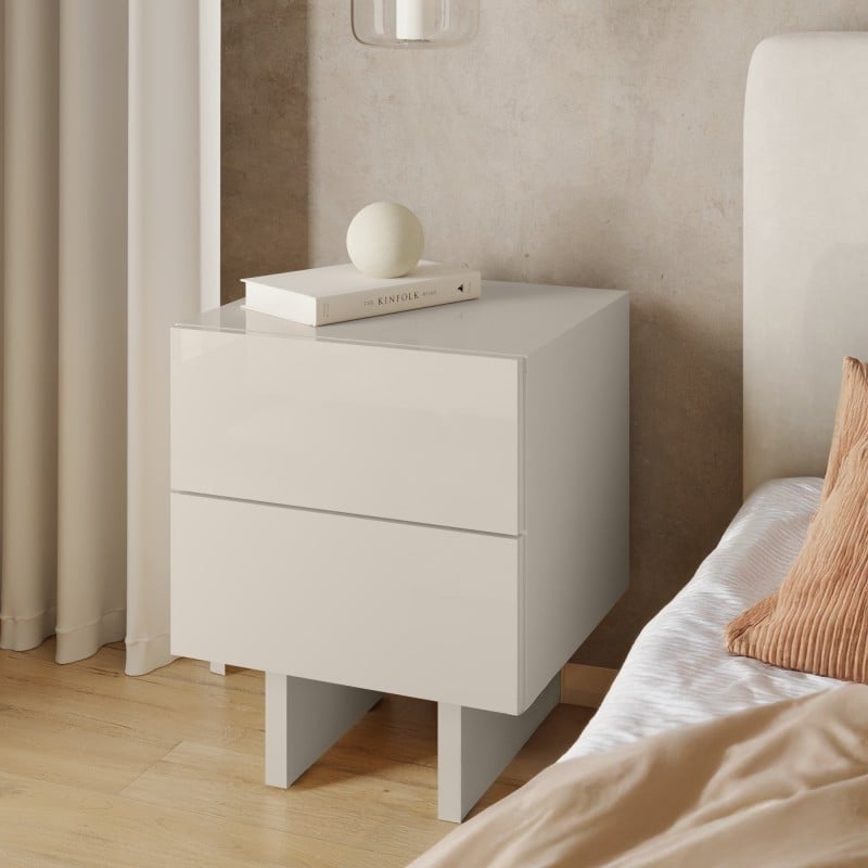 Szafka nocna Glim, kaszmirowa, glossy