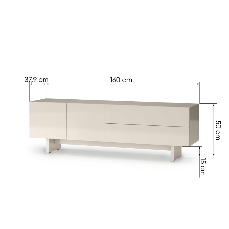 Szafka RTV Glim, kaszmirowa, glossy