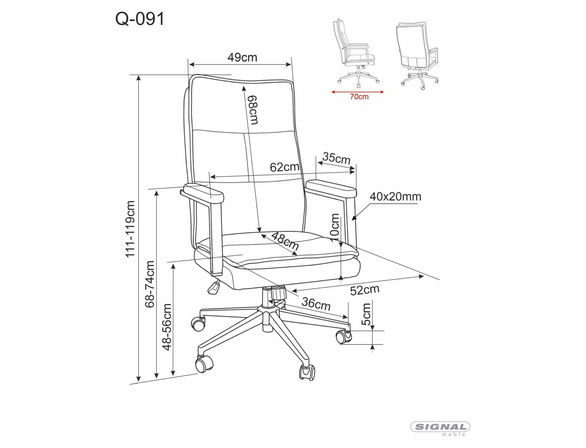 Fotel obrotowy Q-091 Noelle