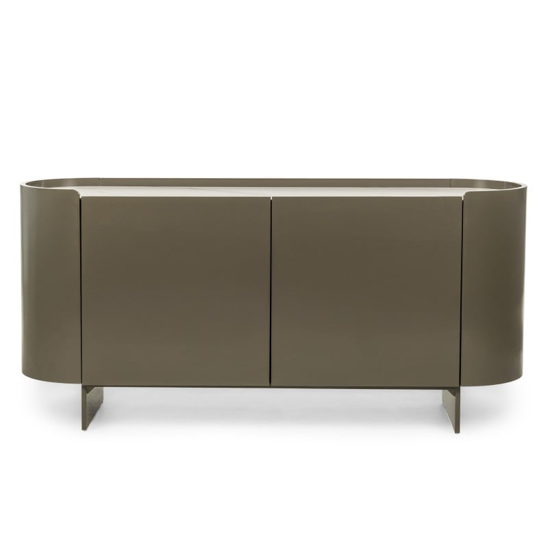 Komoda owalna Nari, zielona/szara, spiek, glossy