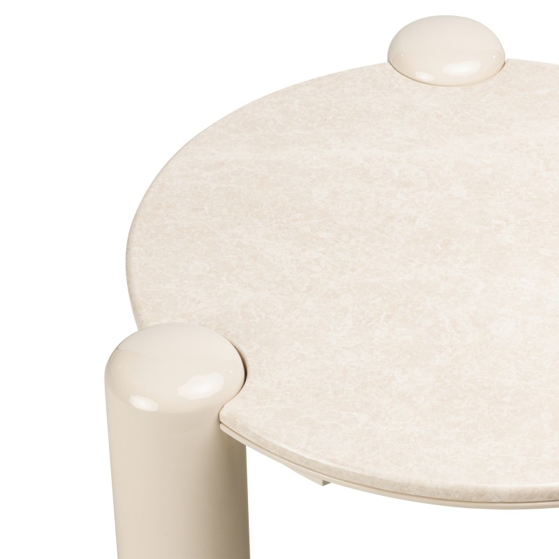 Stolik kawowy Noemi 86 cm, jasnobeżowy/marmur, glossy