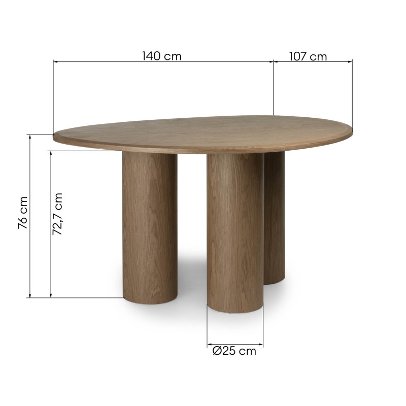 Stół do jadalni Vesper 140 cm, orzech