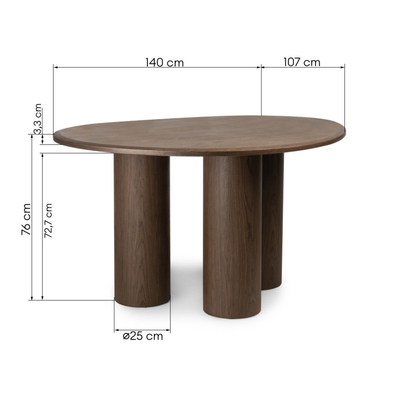 Stół do jadalni Vesper 140 cm, ciemny orzech