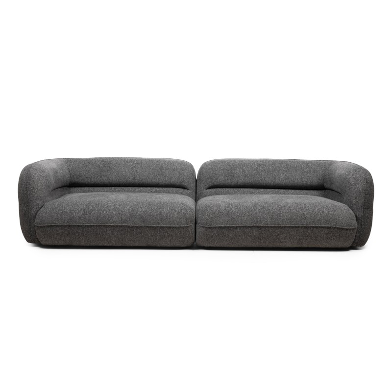 Sofa 4-osobowa do salonu Luvio szara, obłe kształty