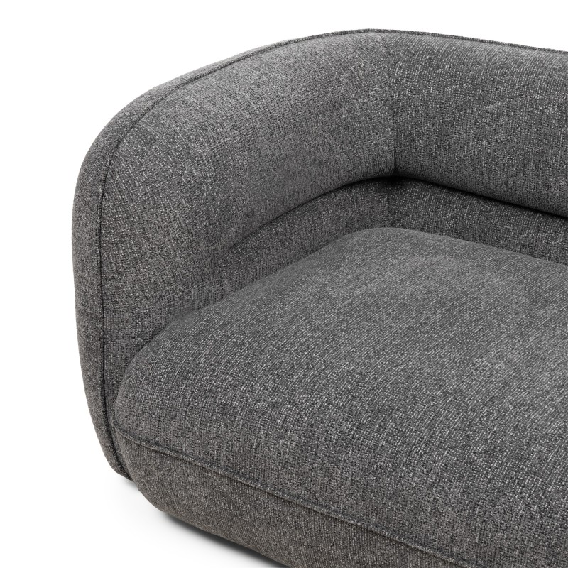 Sofa 4-osobowa do salonu Luvio szara, obłe kształty