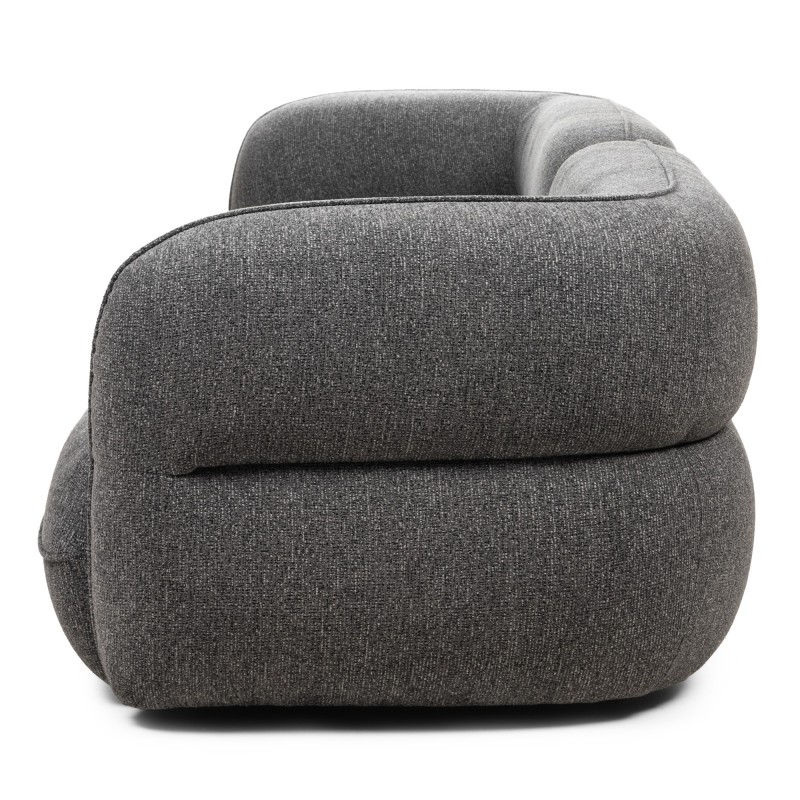 Sofa 4-osobowa do salonu Luvio szara, obłe kształty