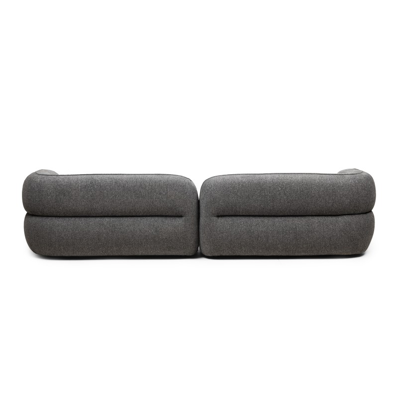 Sofa 4-osobowa do salonu Luvio szara, obłe kształty