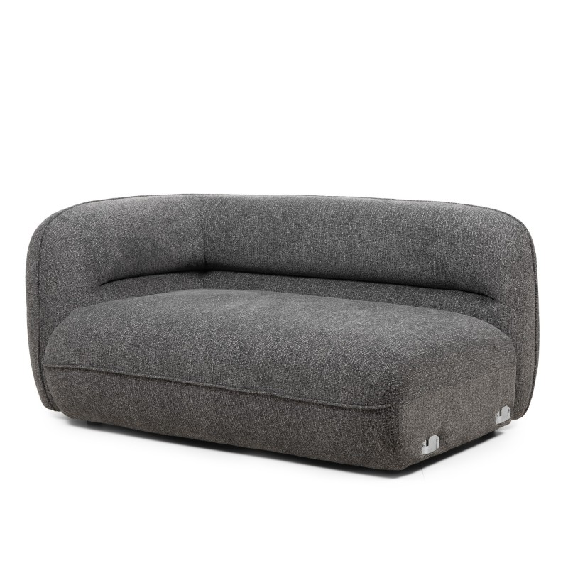 Sofa 4-osobowa do salonu Luvio szara, obłe kształty