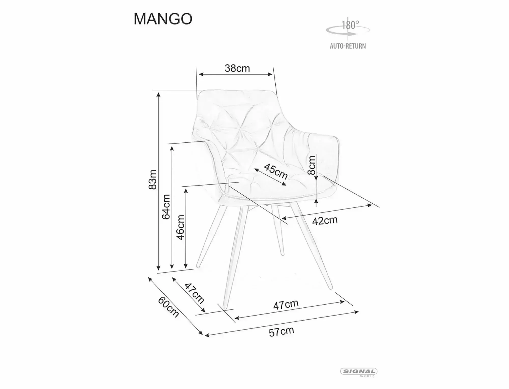 Krzesło Mango Leo kaszmir