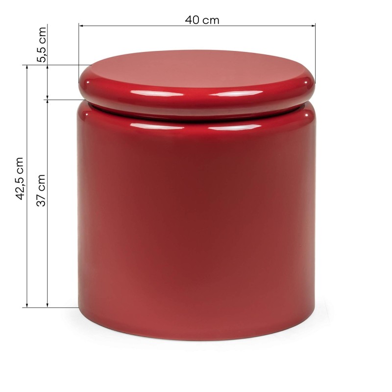 Stolik boczny Lue 40 cm, czerwony, glossy