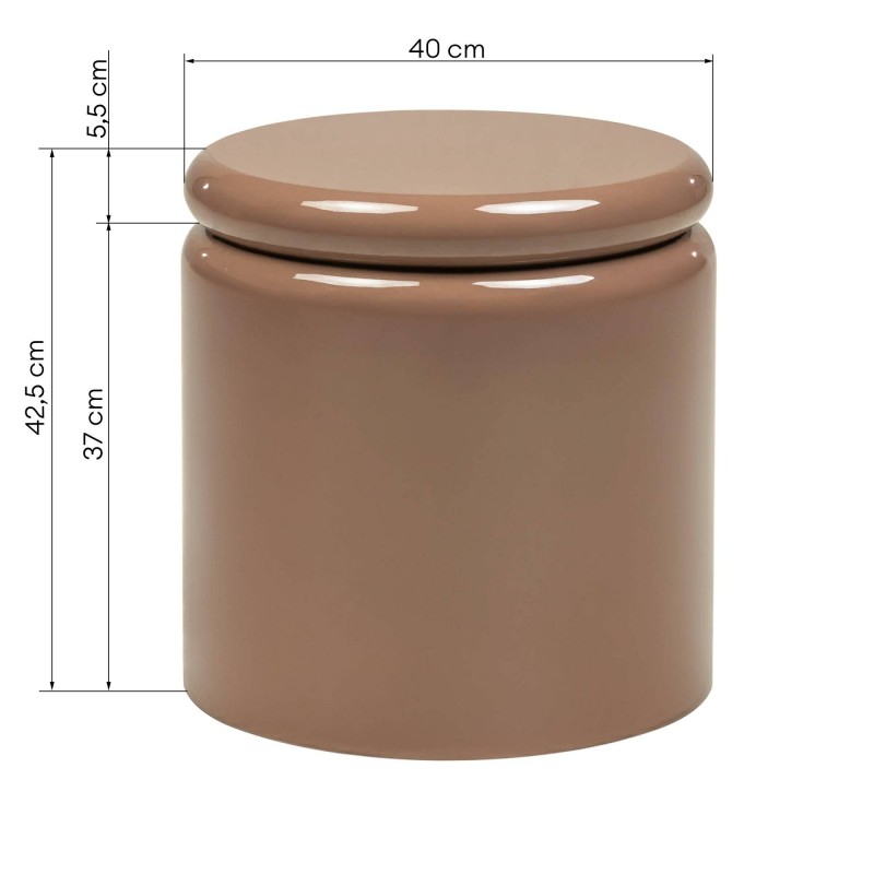 Stolik boczny Lue 40 cm, jasnobrązowy, mocha, glossy