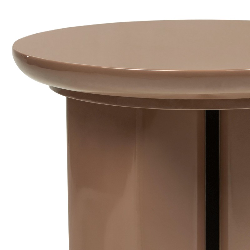 Stolik boczny Brie 40 cm, jasnobrązowy, mocha, glossy