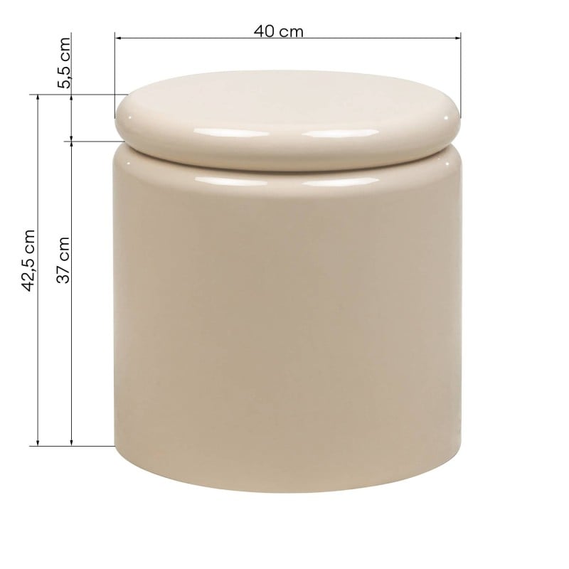 Stolik boczny Lue 40 cm, jasnobeżowy, glossy
