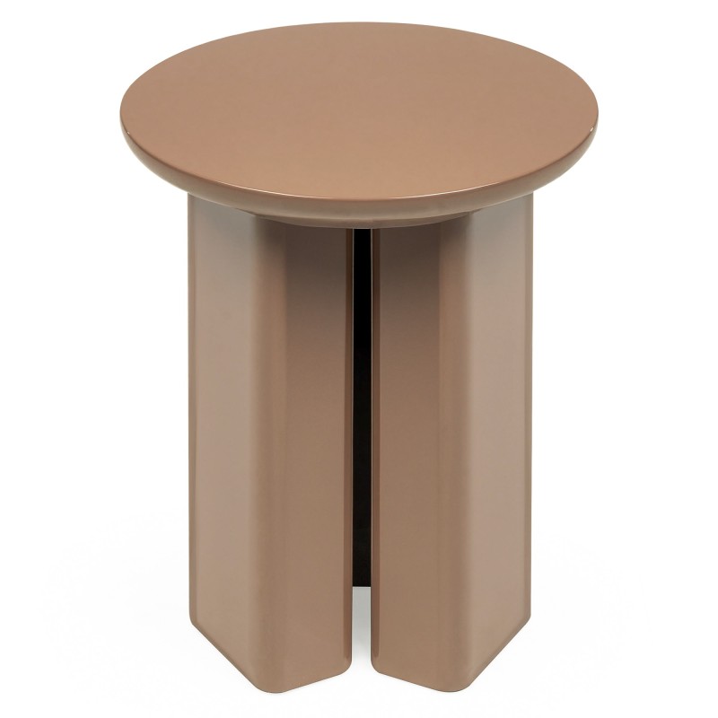 Stolik boczny Brie 40 cm, jasnobrązowy, mocha, glossy