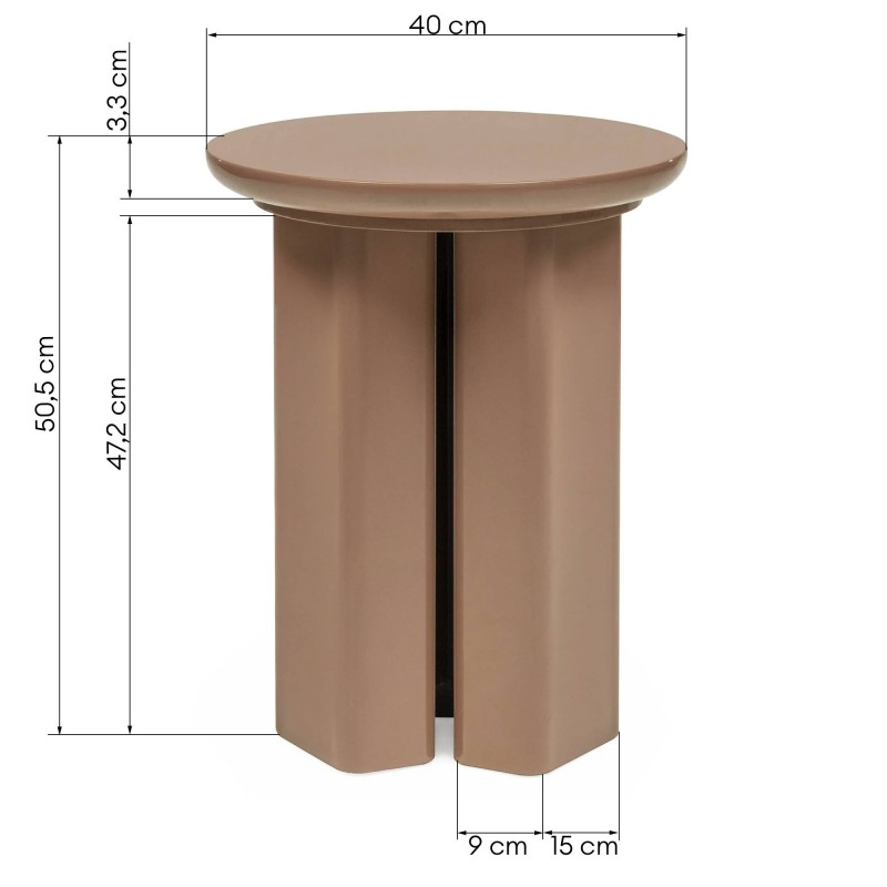 Stolik boczny Brie 40 cm, jasnobrązowy, mocha, glossy