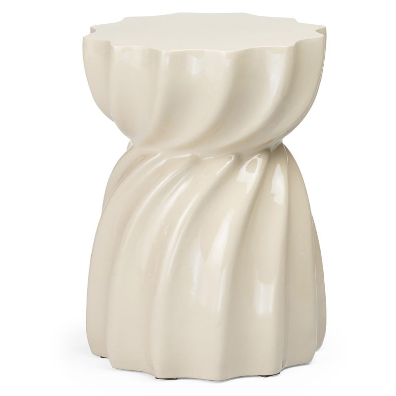 Stolik boczny Bloom 35 cm, beżowy, glossy