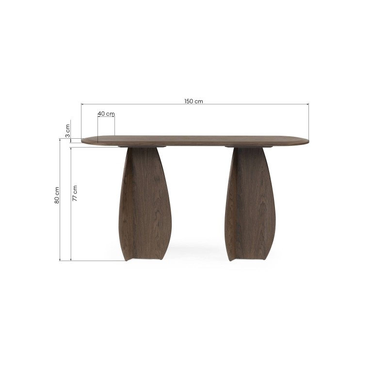 Konsola/biurko Noku 150 cm, ciemny orzech