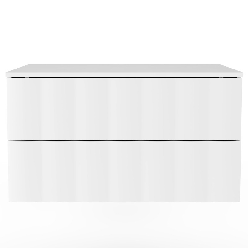 Szafka pod umywalkę nablatową Grita 80 cm, biała, falowany front