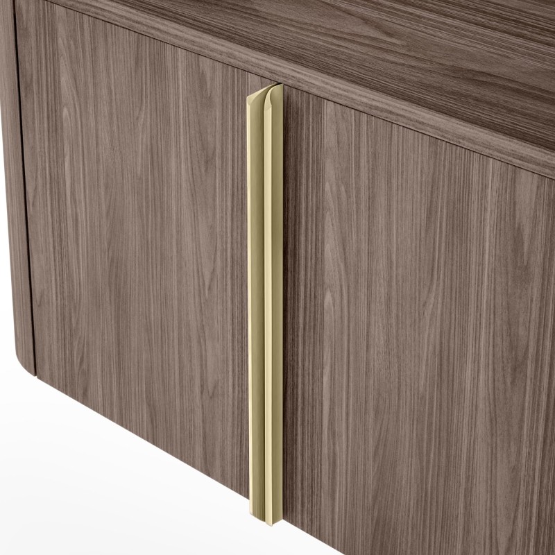 Szafka pod umywalkę nablatową Bassa 80 cm, orzech lincoln, złote uchwyty, zaokrąglona
