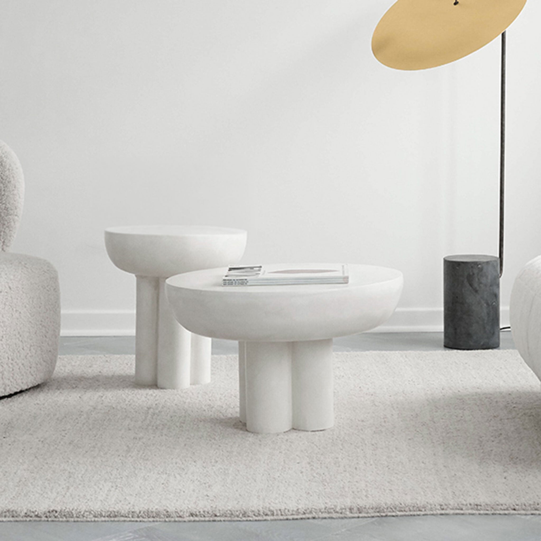 Crown Table, Low - Bone White