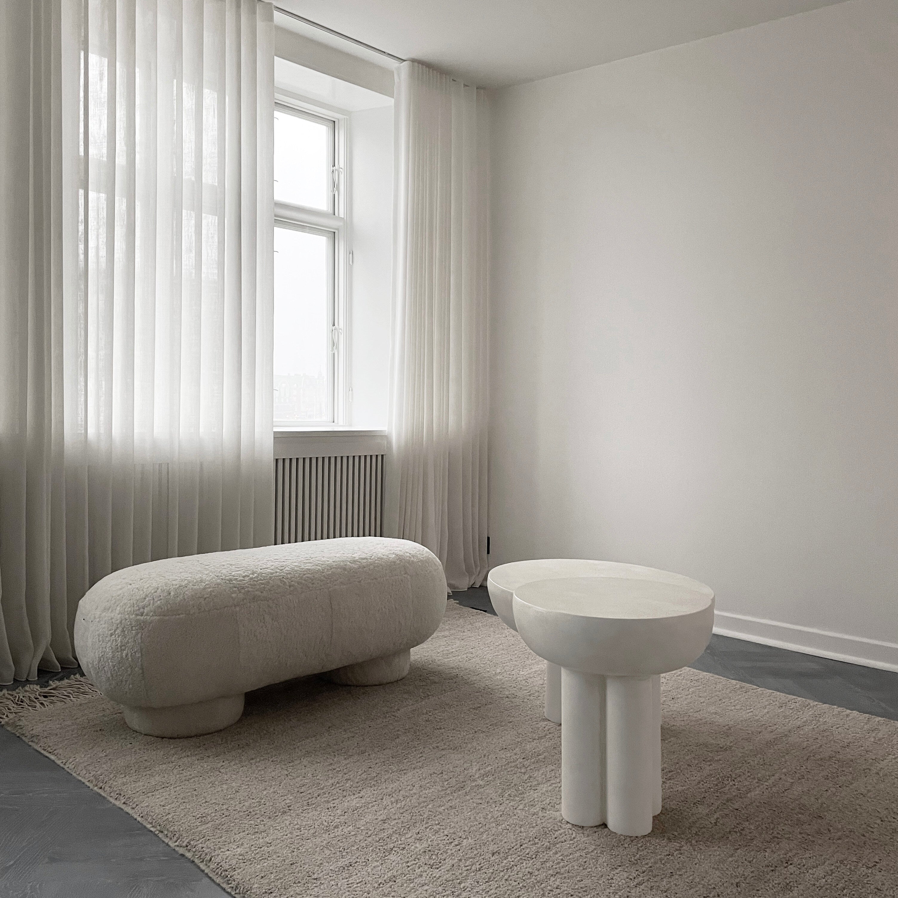 Crown Table, Low - Bone White