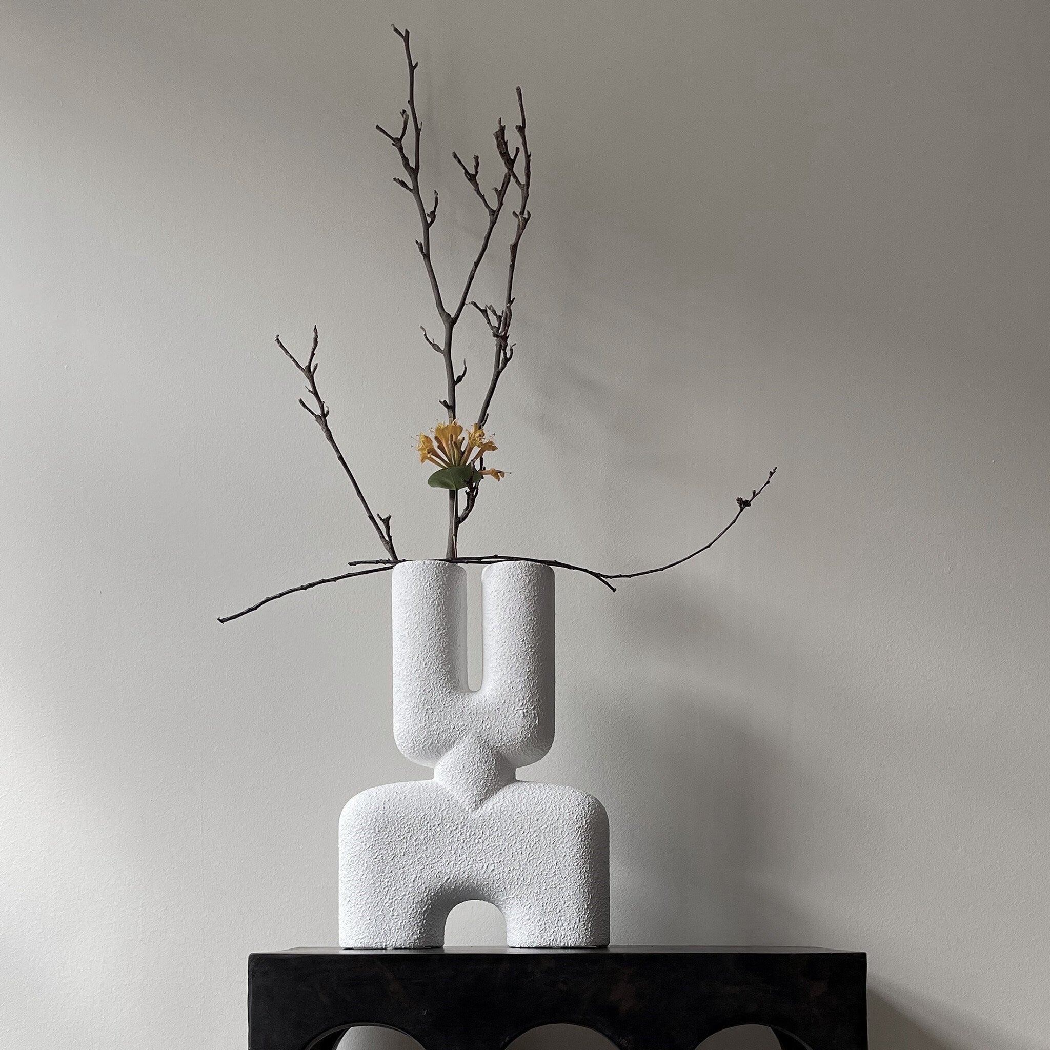 Cobra Vase Double, Medio - Bubble White