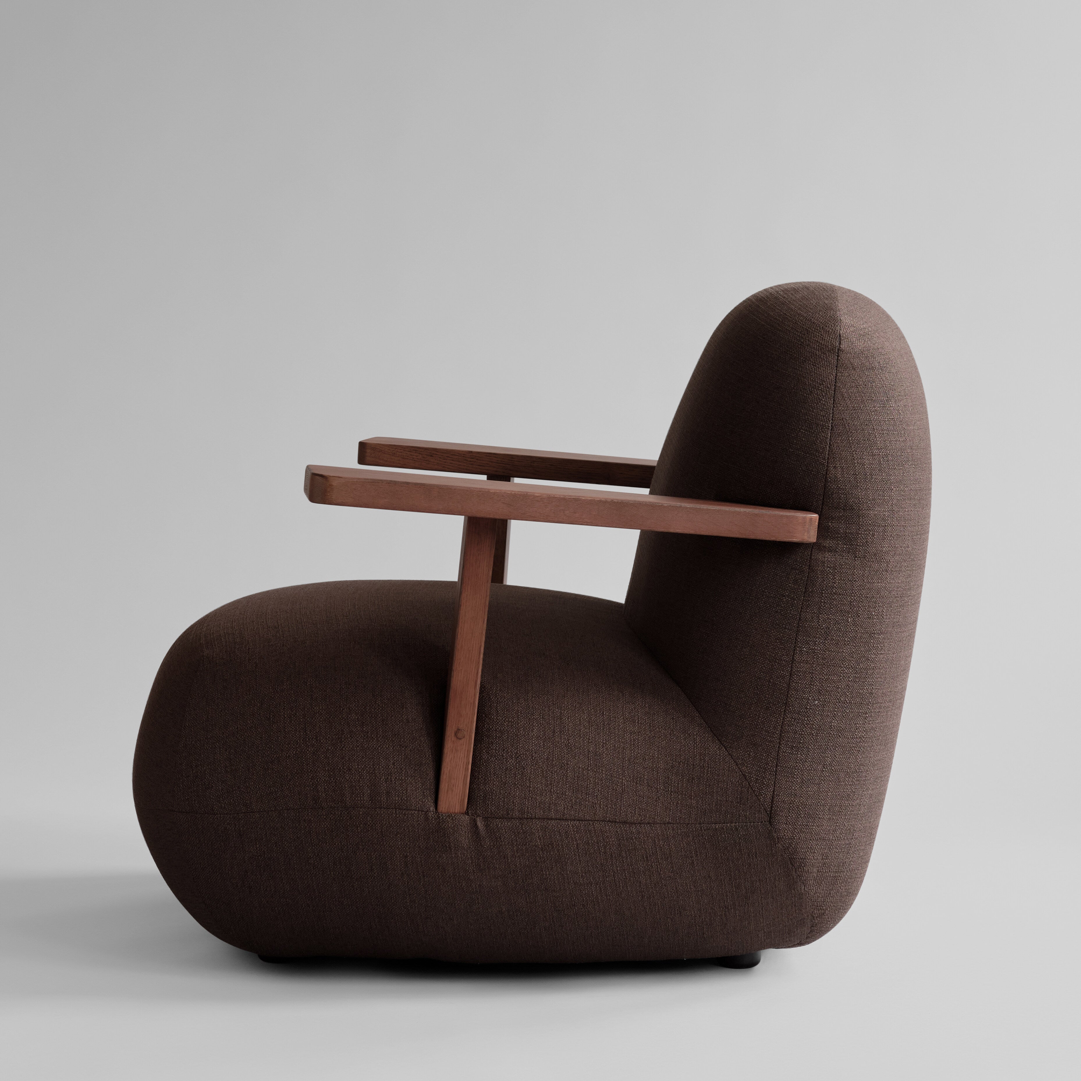Toe Chair Armrest - Classic Brown Oak / Dark Brown