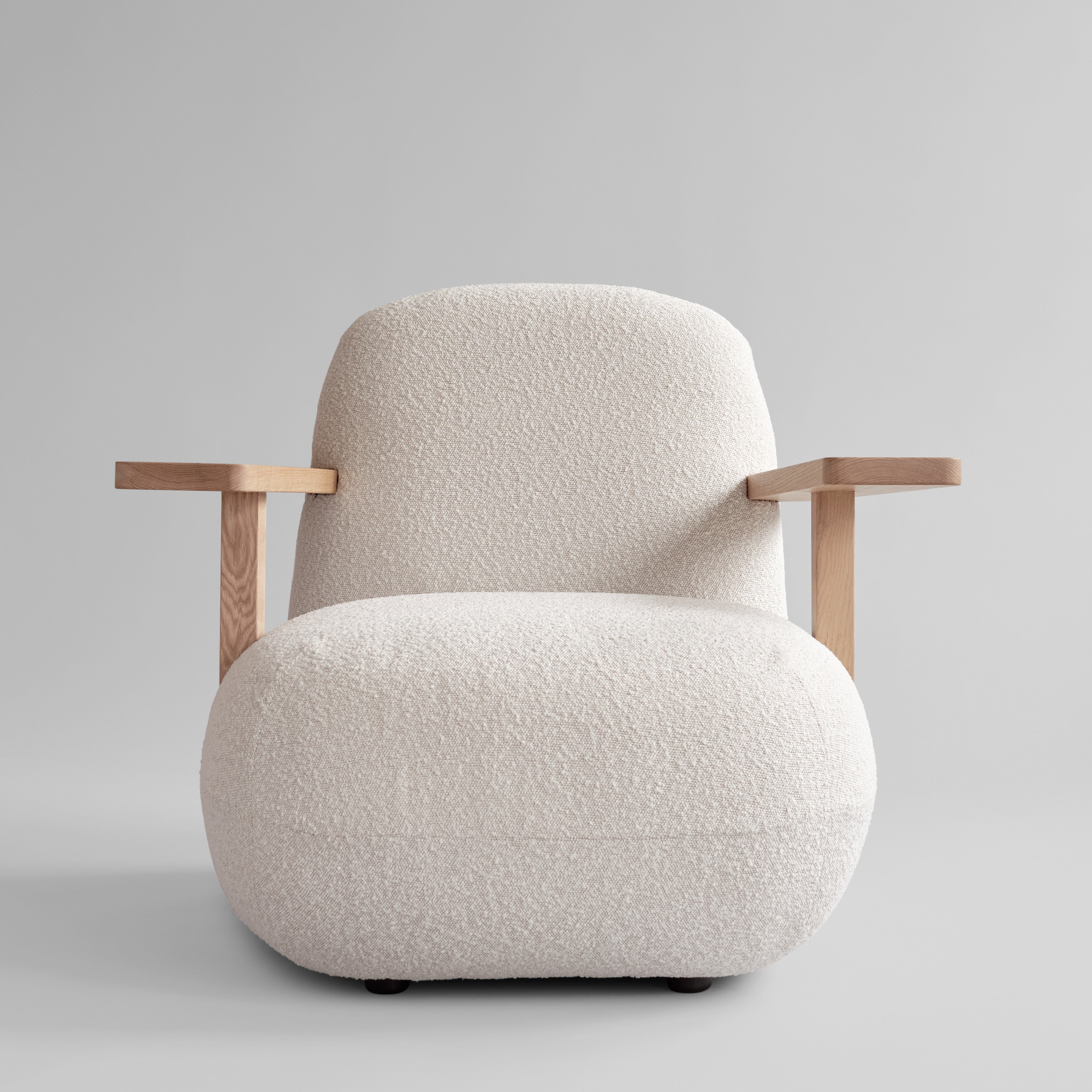 Toe Chair Armrest - Natural Oak / Off White