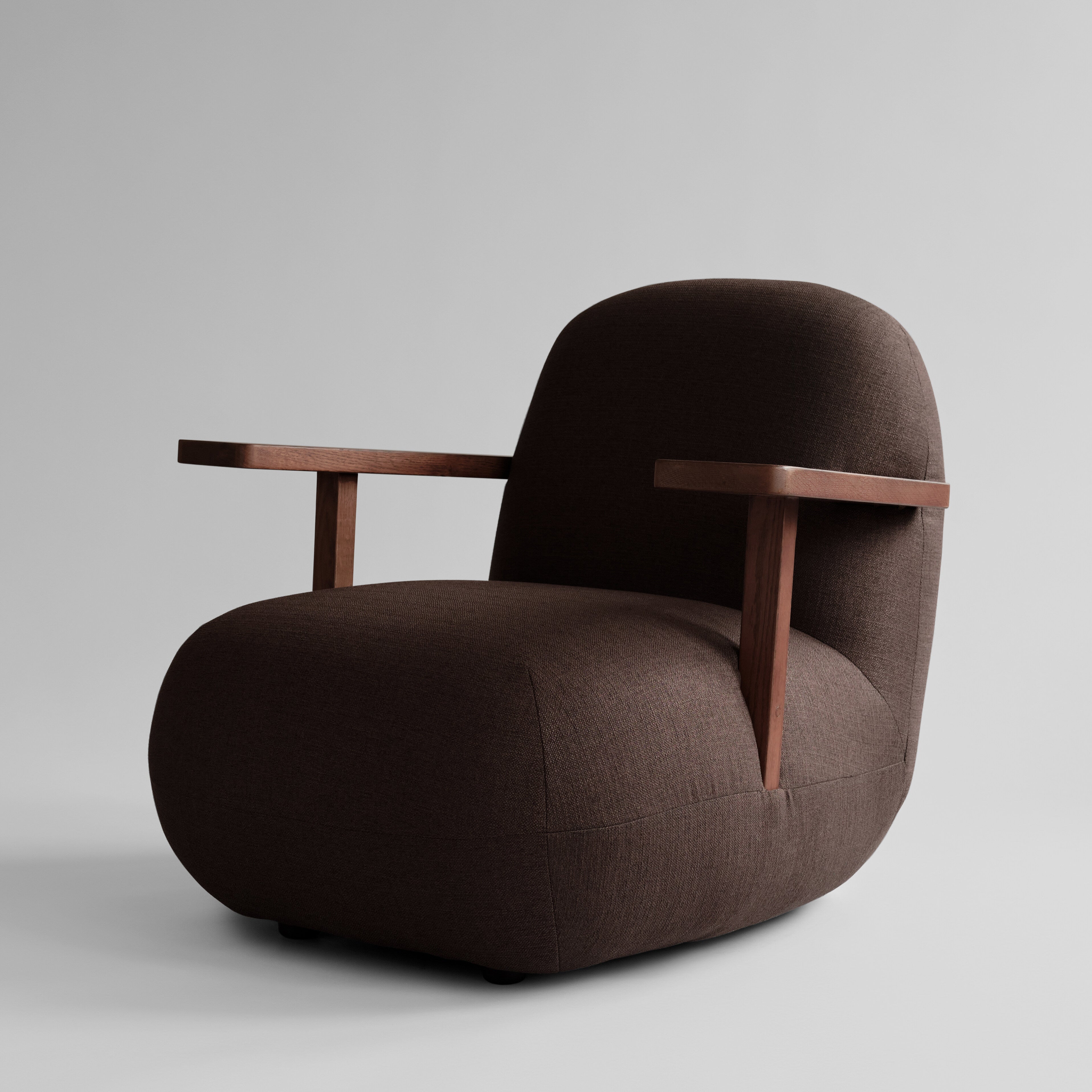 Toe Chair Armrest - Classic Brown Oak / Dark Brown