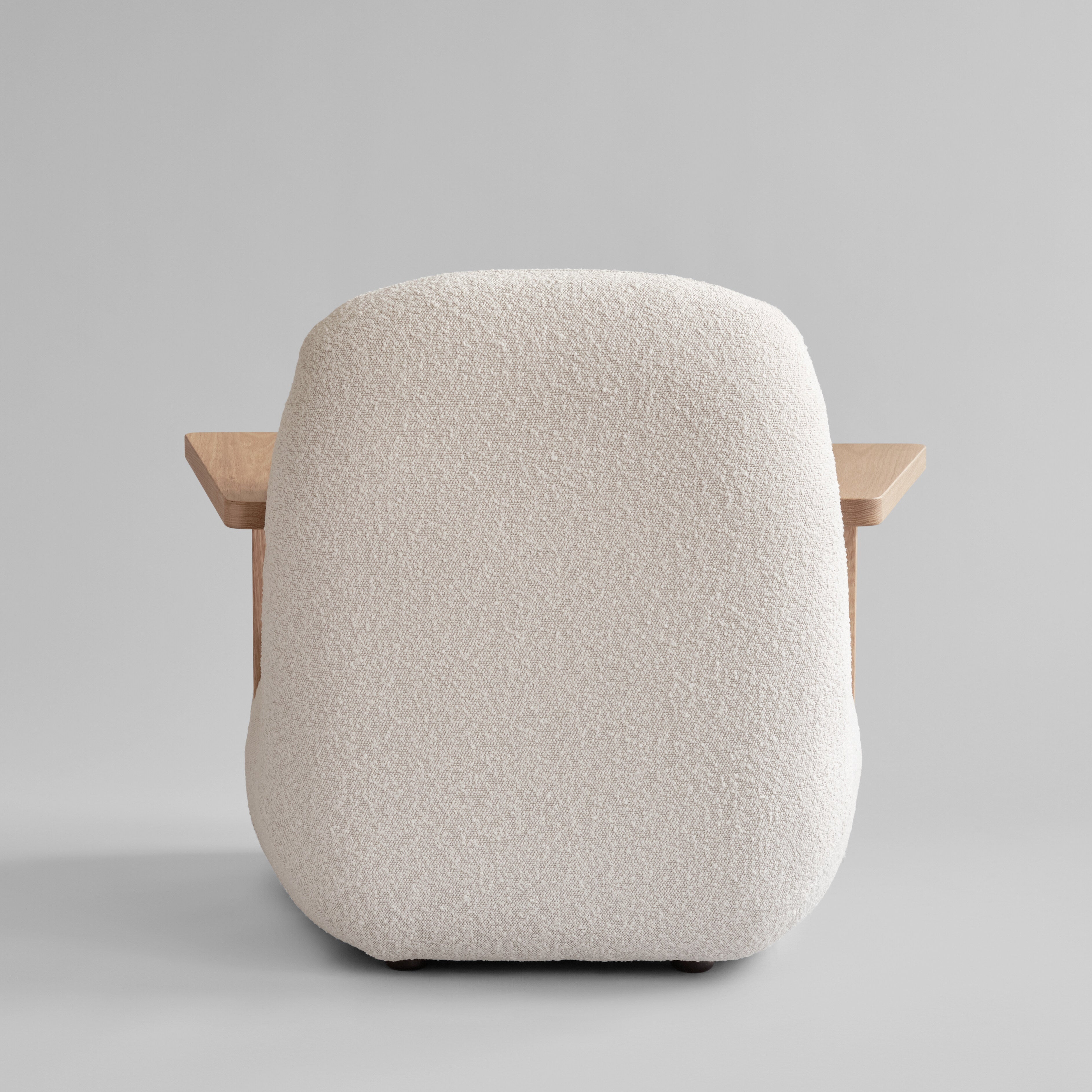 Toe Chair Armrest - Natural Oak / Off White