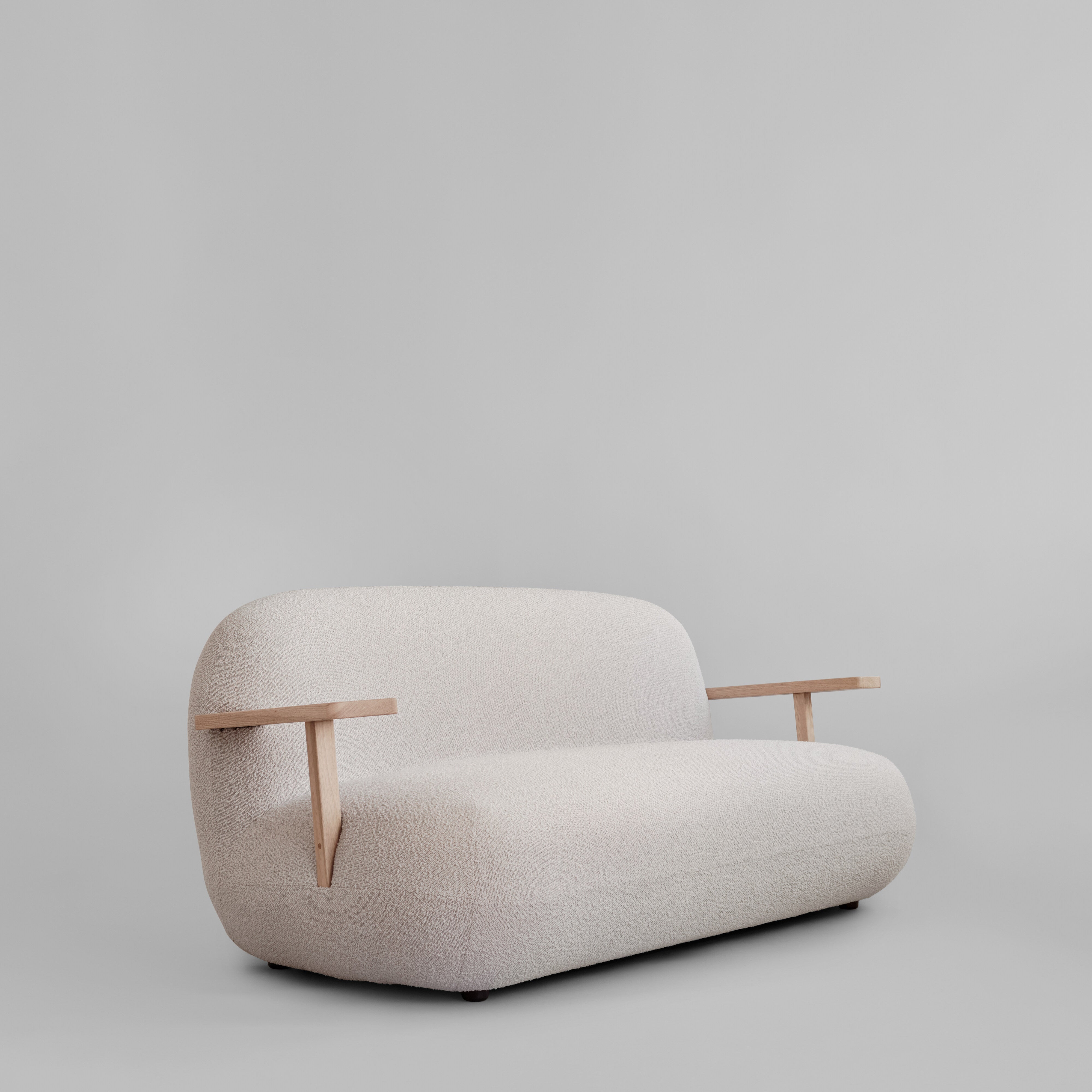 Toe Sofa - Natural Oak / Off White
