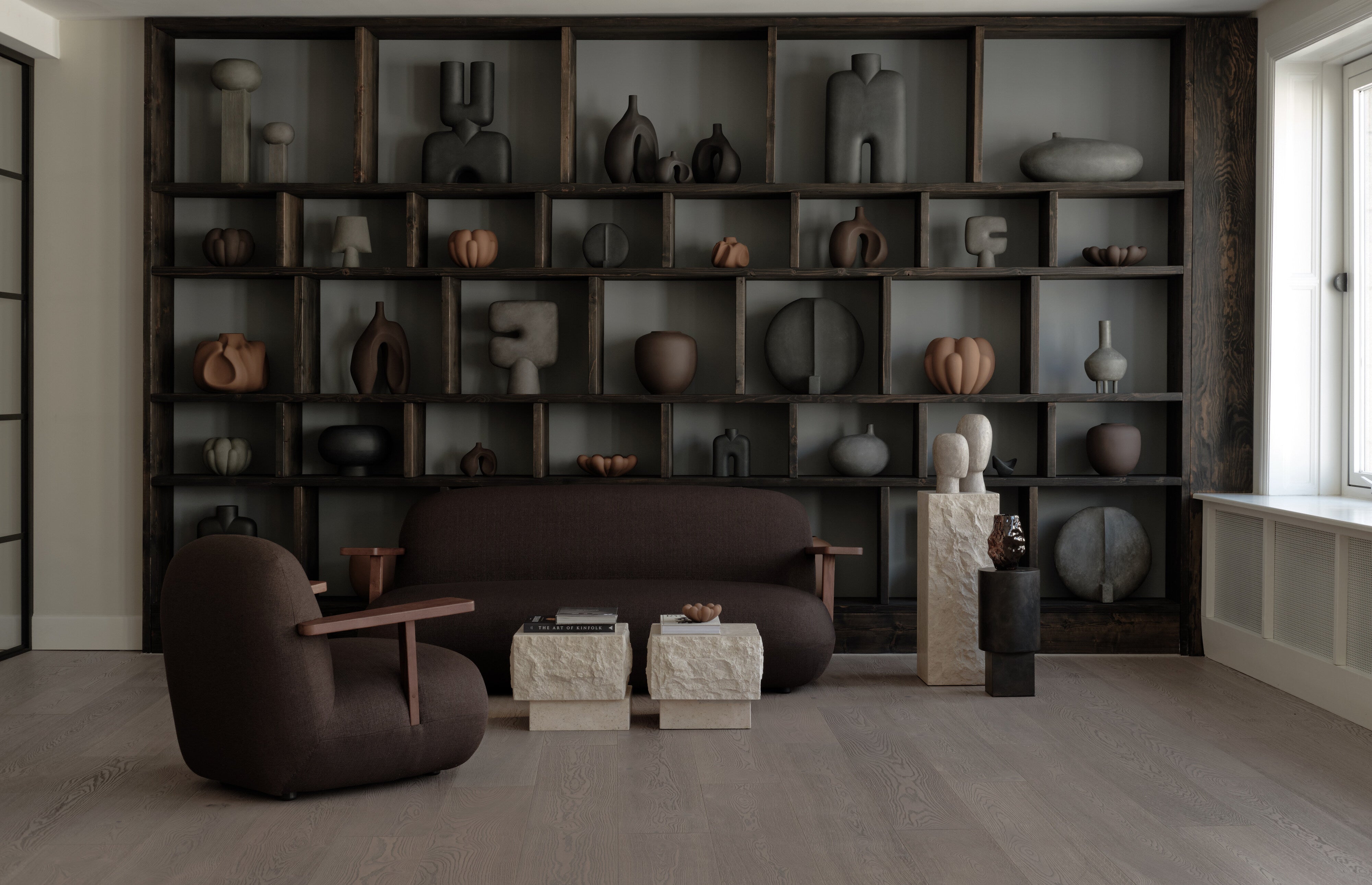Toe Sofa - Classic Brown Oak / Dark Brown