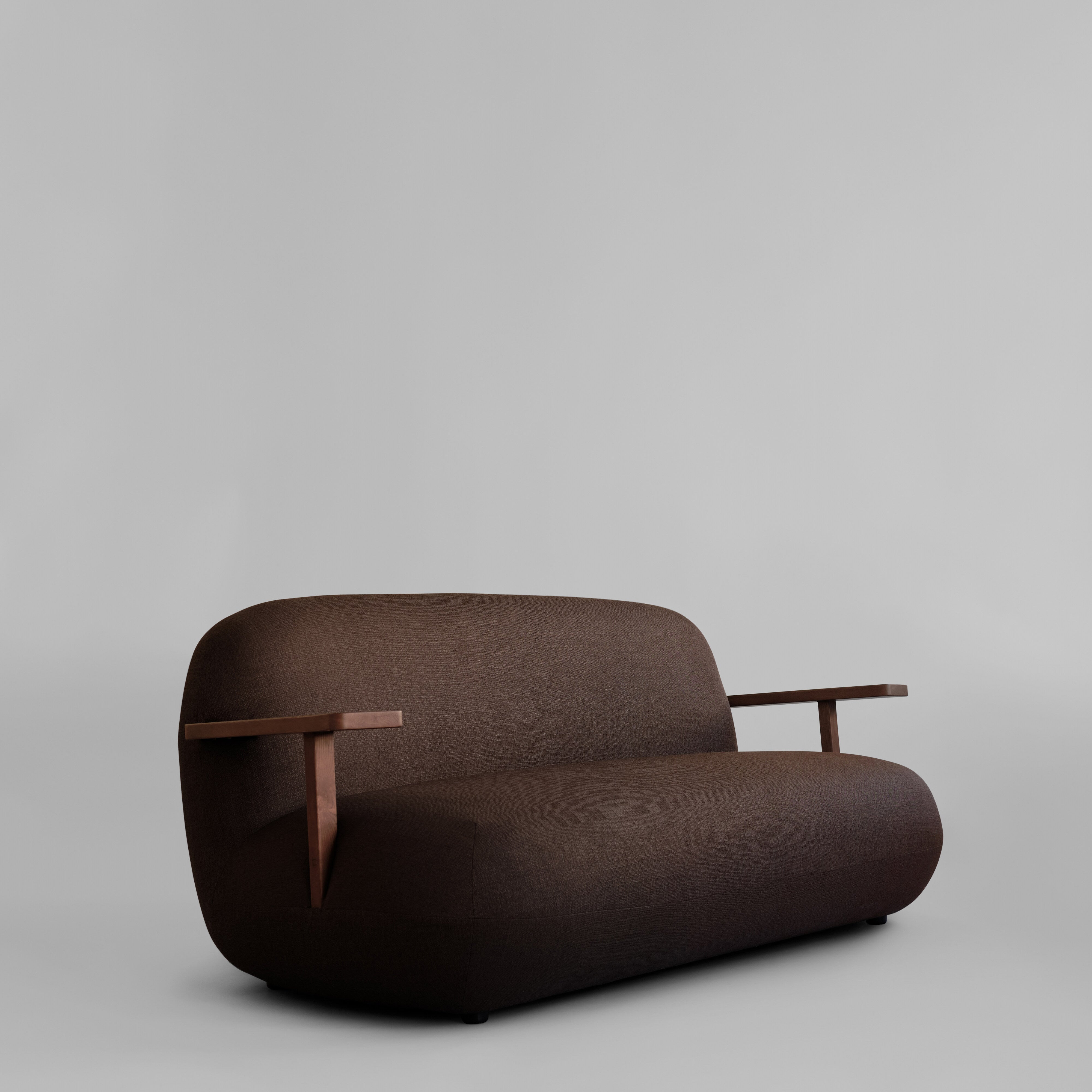 Toe Sofa - Classic Brown Oak / Dark Brown