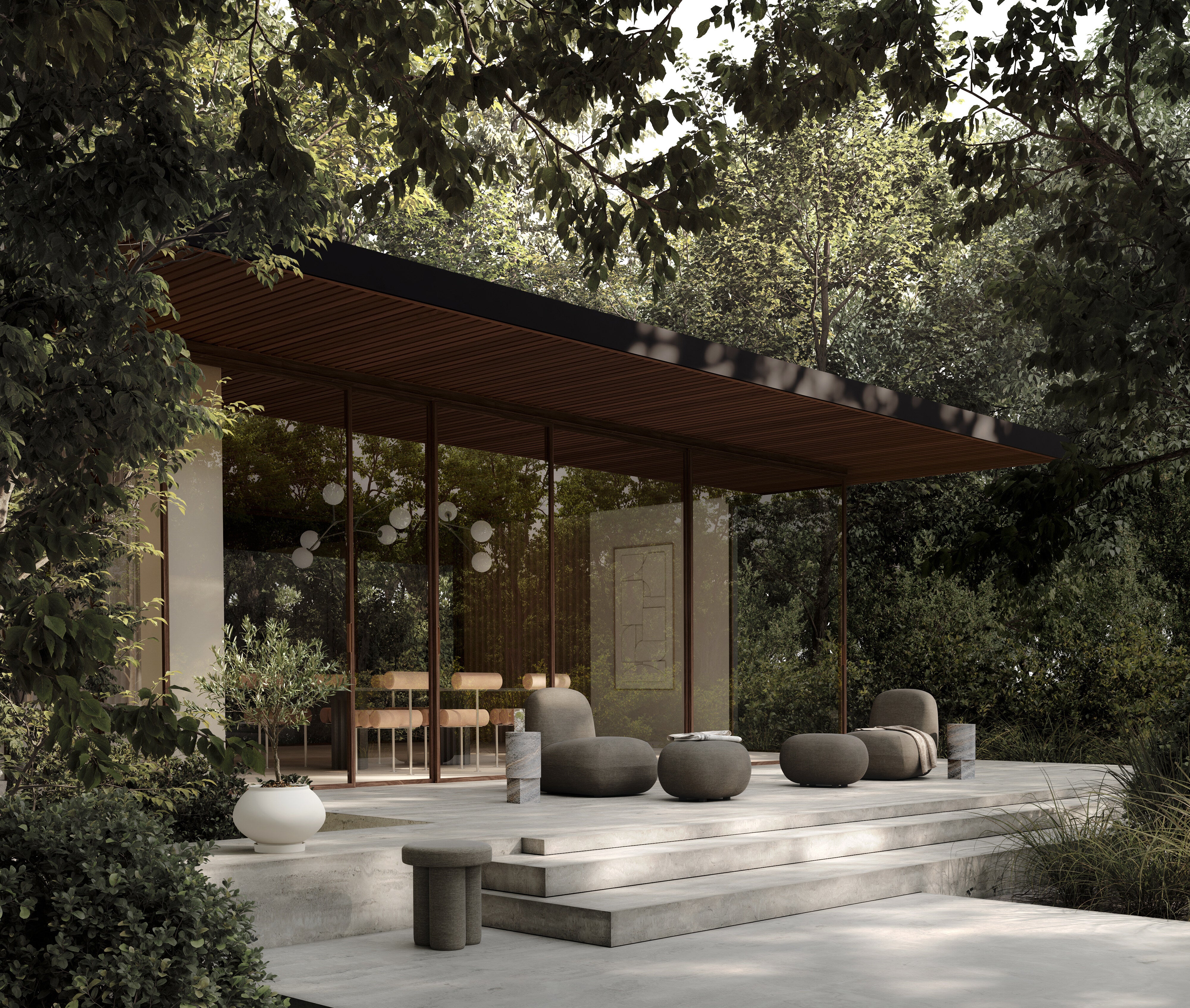 Toe Ottoman - Stone Gray