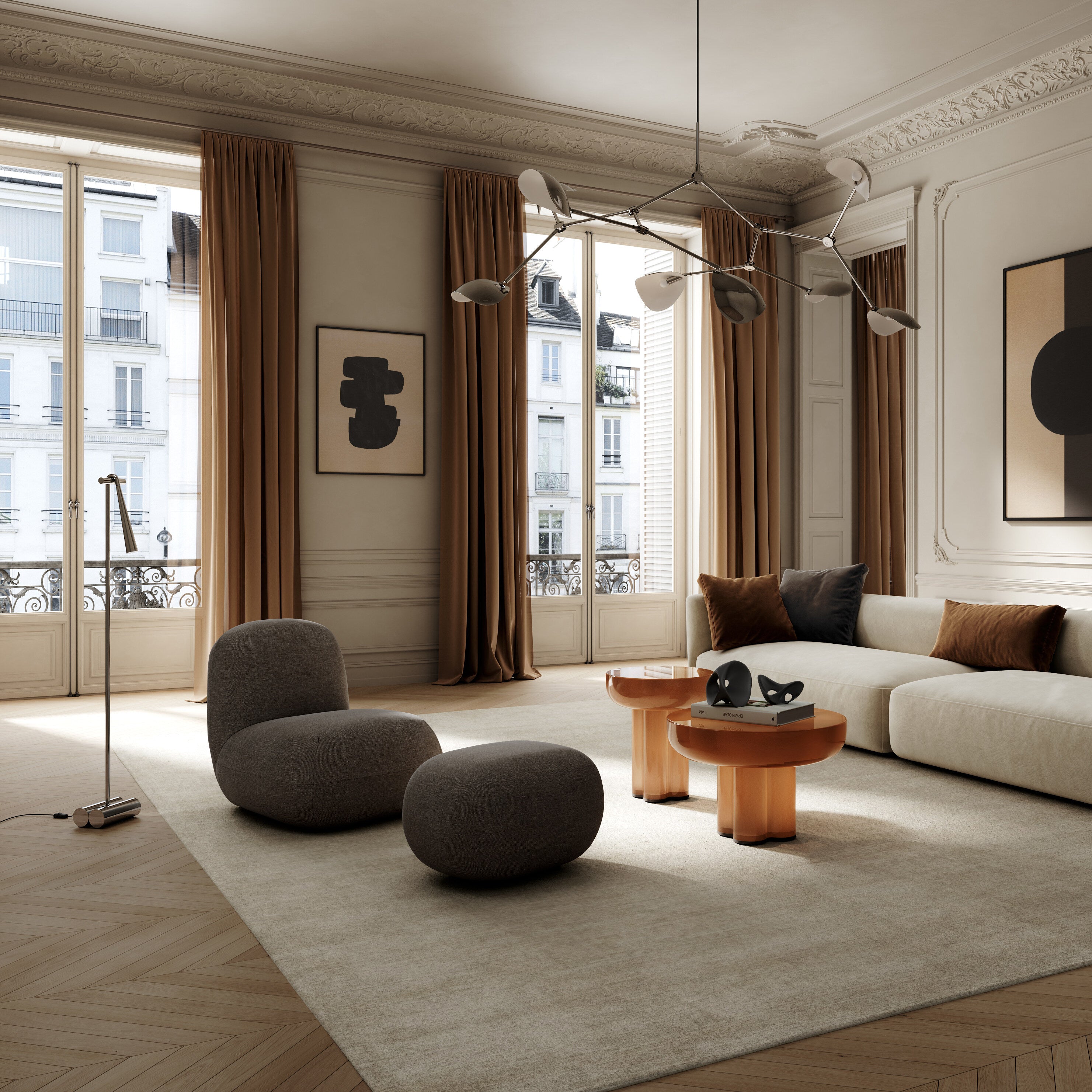 Toe Ottoman - Stone Gray