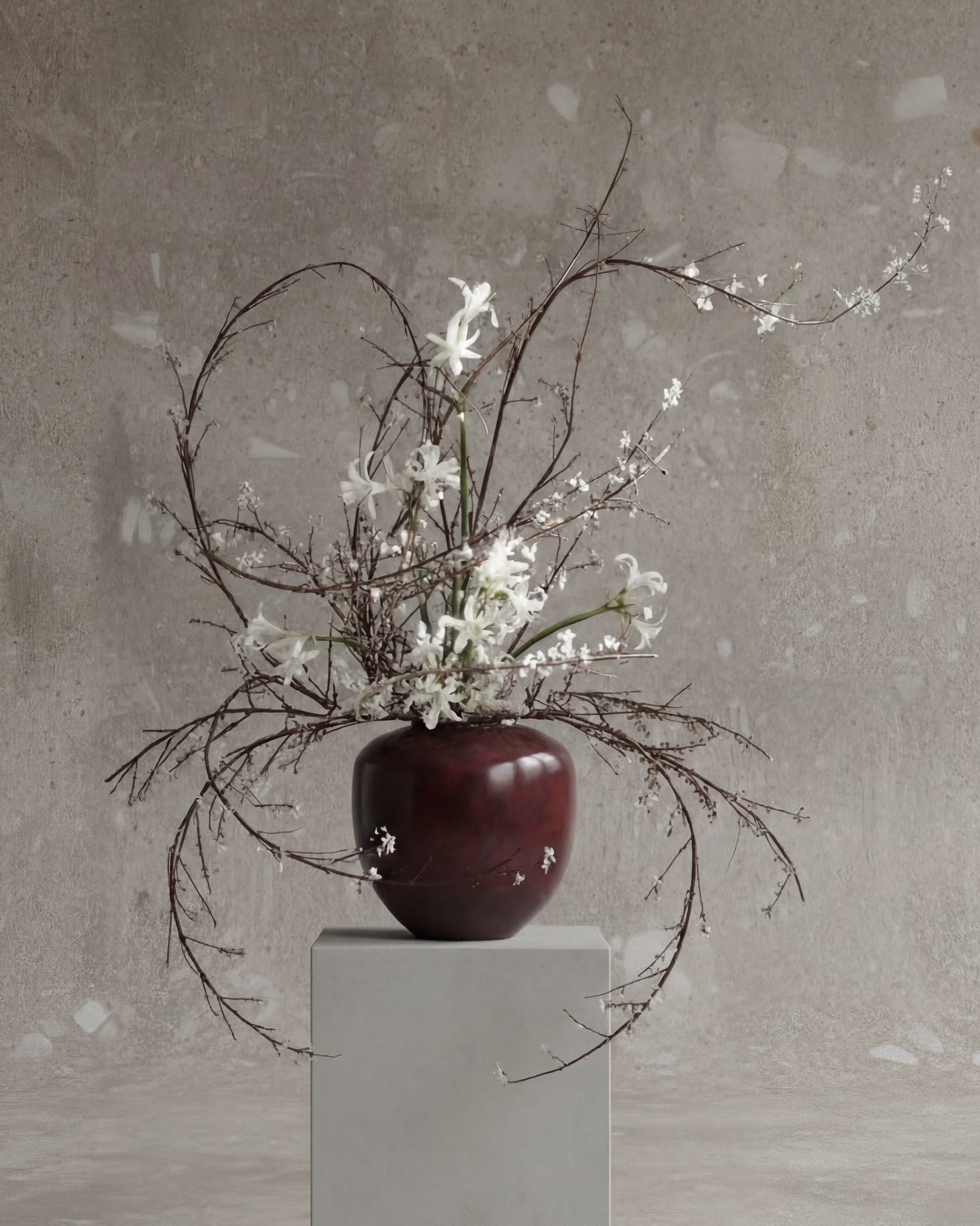 Sunao Vase, Medio - Maroon