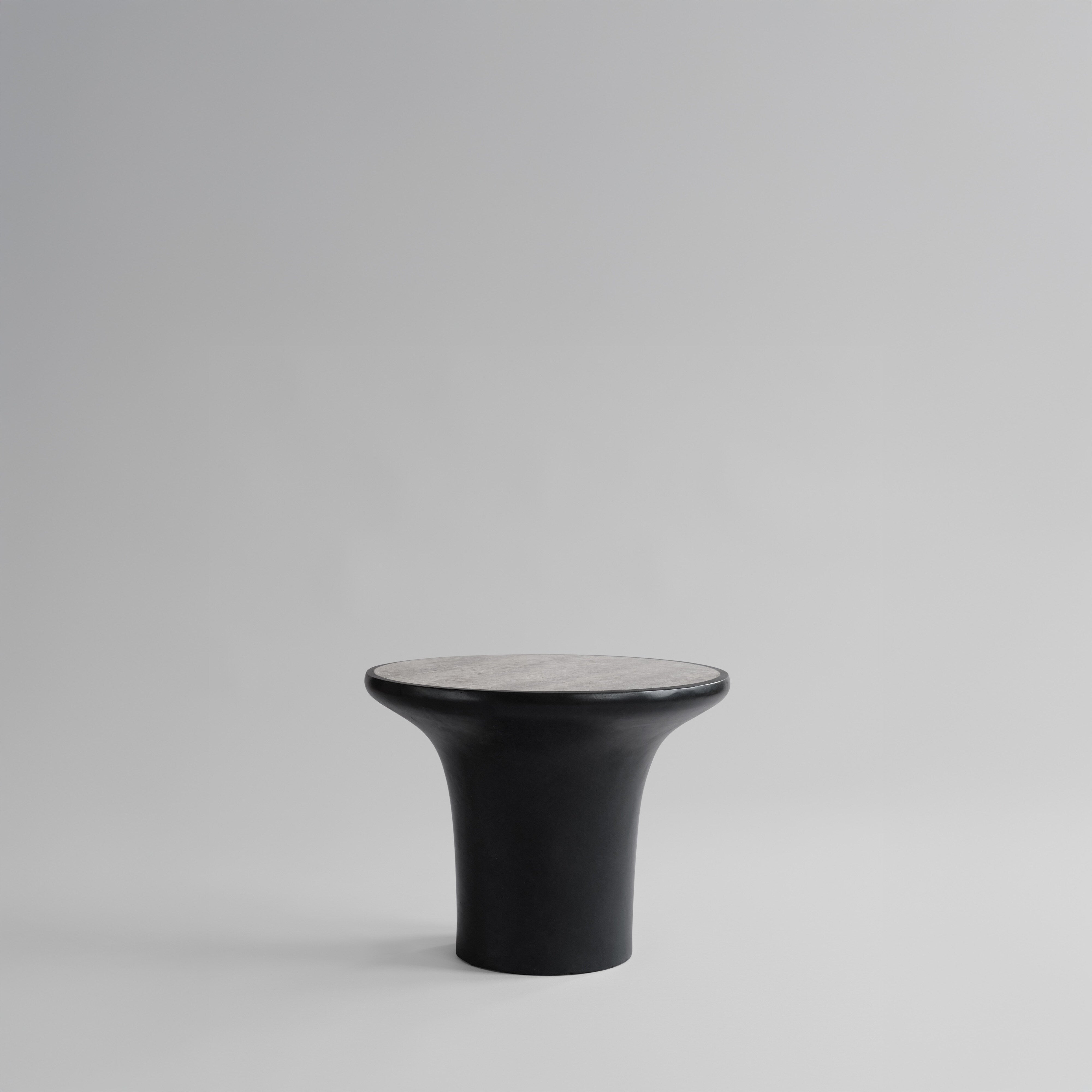 Trumpet Table, Low - Silver Travertine