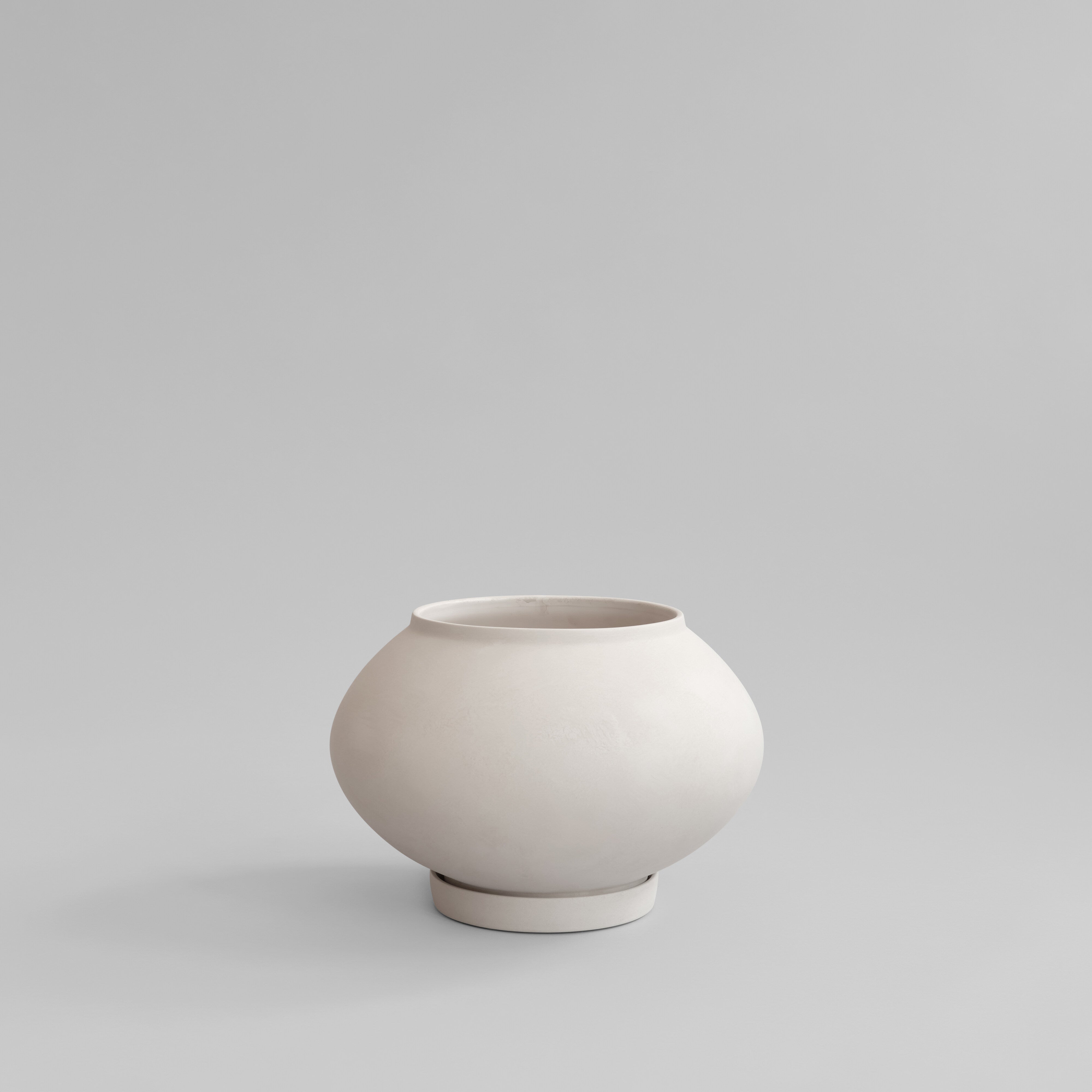 Sunao Plant Pot Fat, Medio - Birch