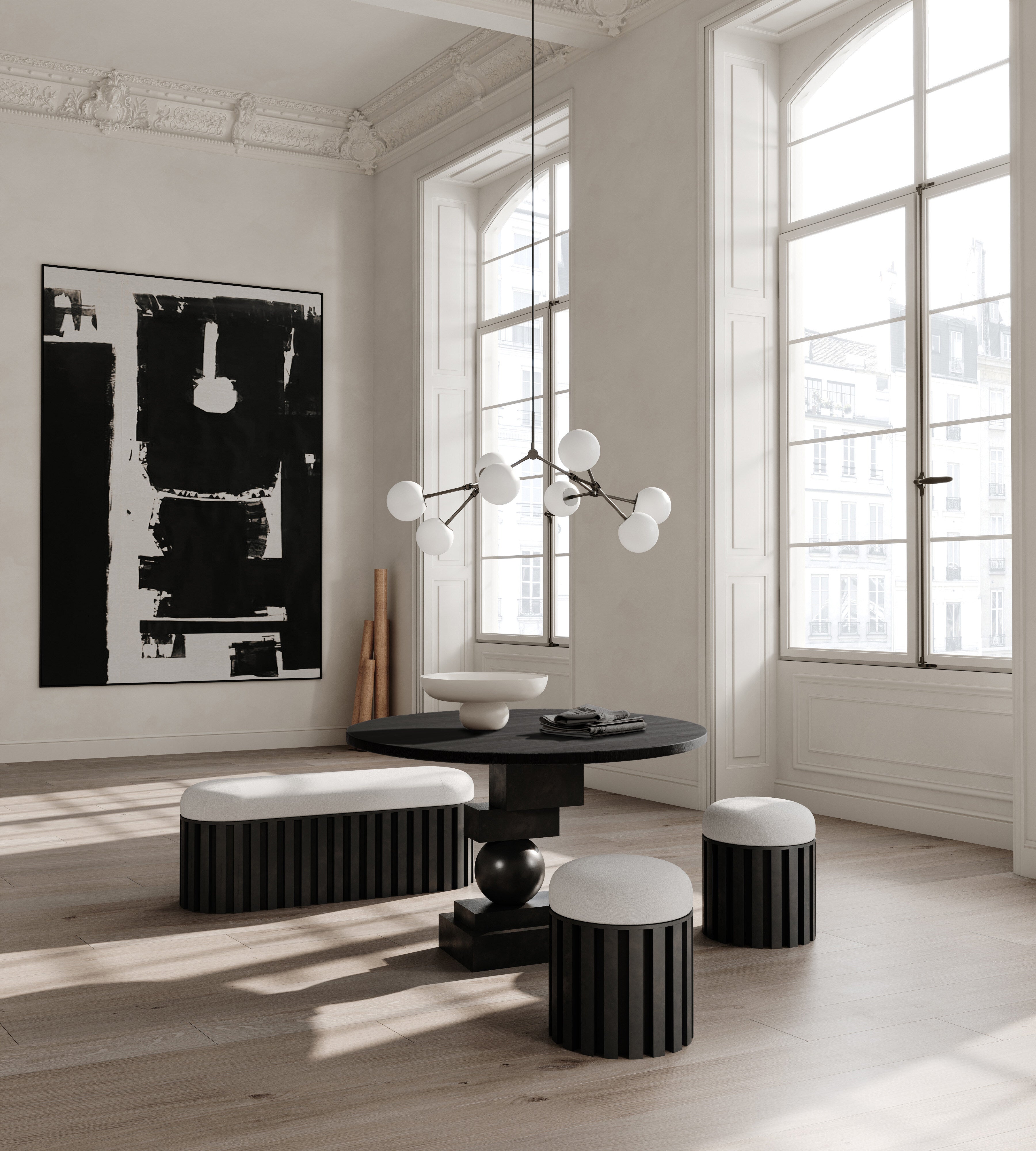 Artist Dining Table, Ø120 - H30mm - Coffee Black Oak