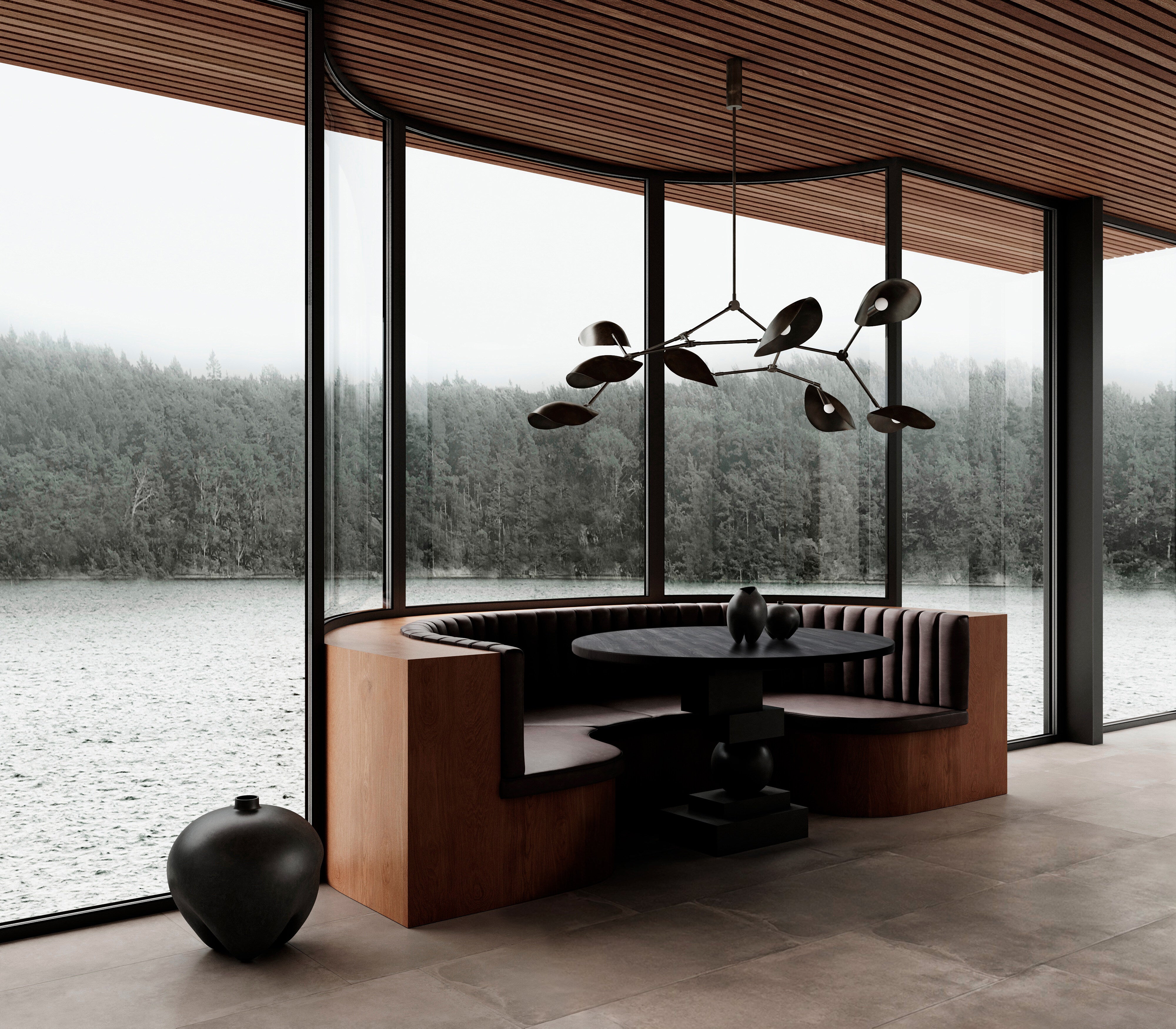 Artist Dining Table, Ø120 - H30mm - Coffee Black Oak