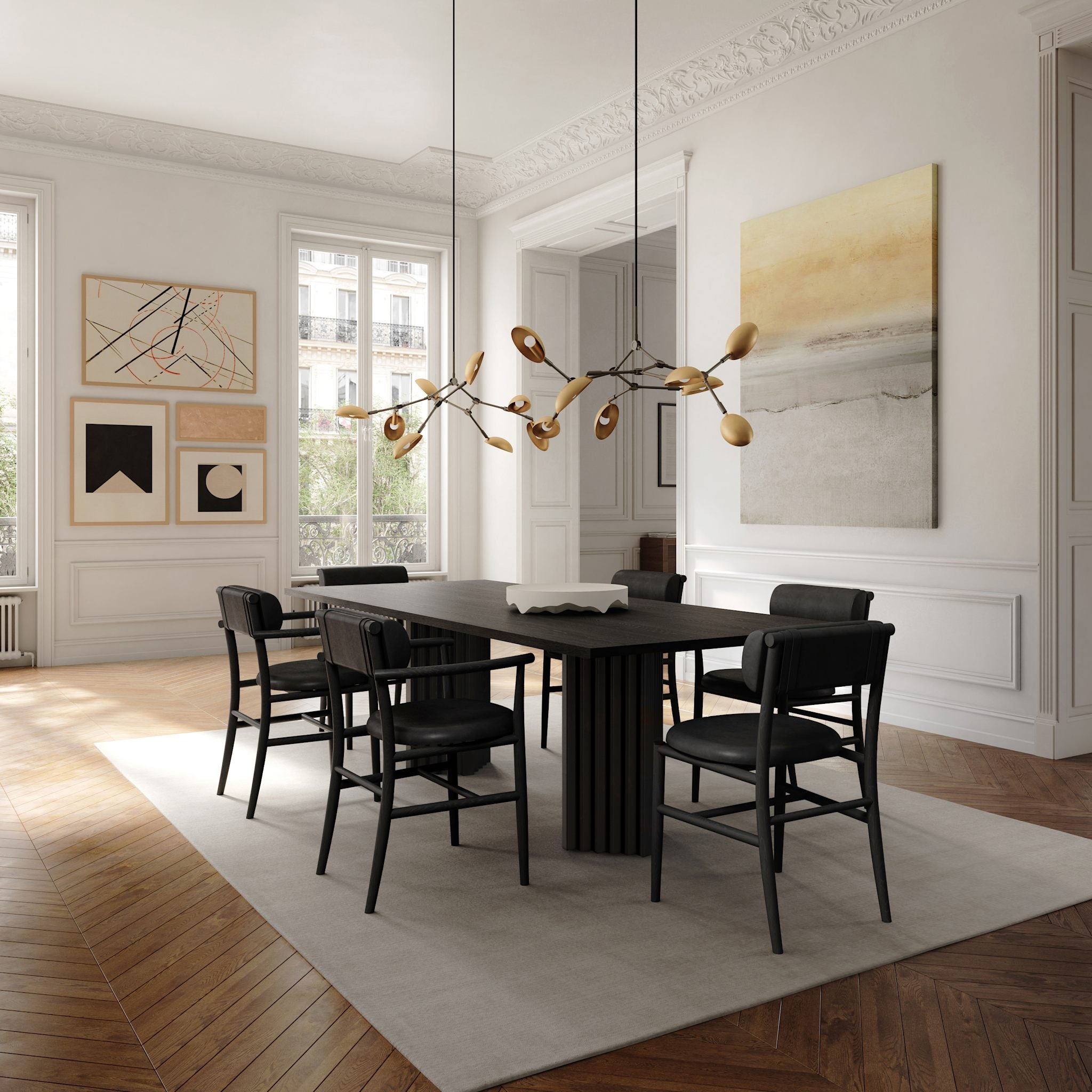 Arc Dining Table, L250 - Coffee Black Oak
