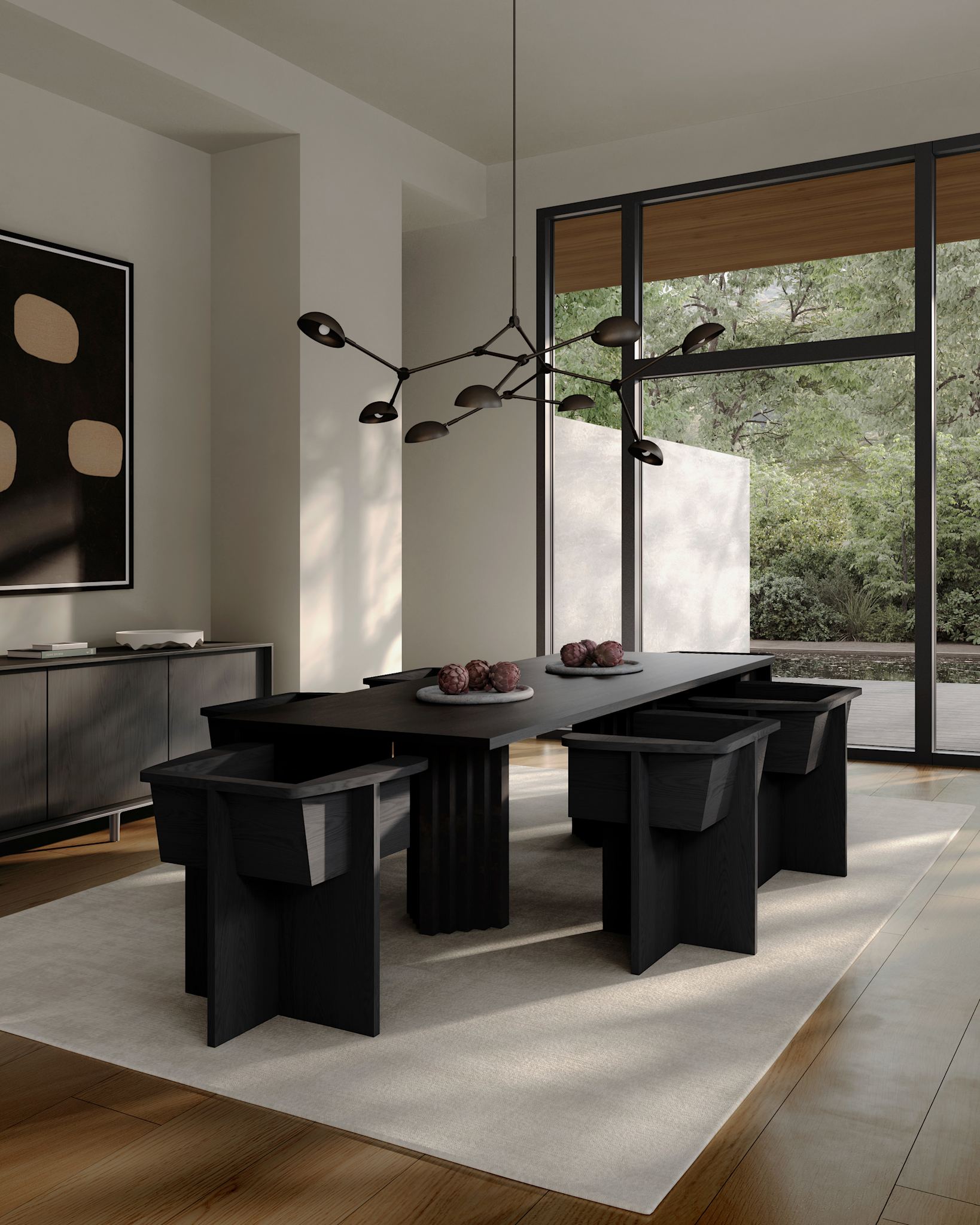 Arc Dining Table, L250 - Coffee Black Oak