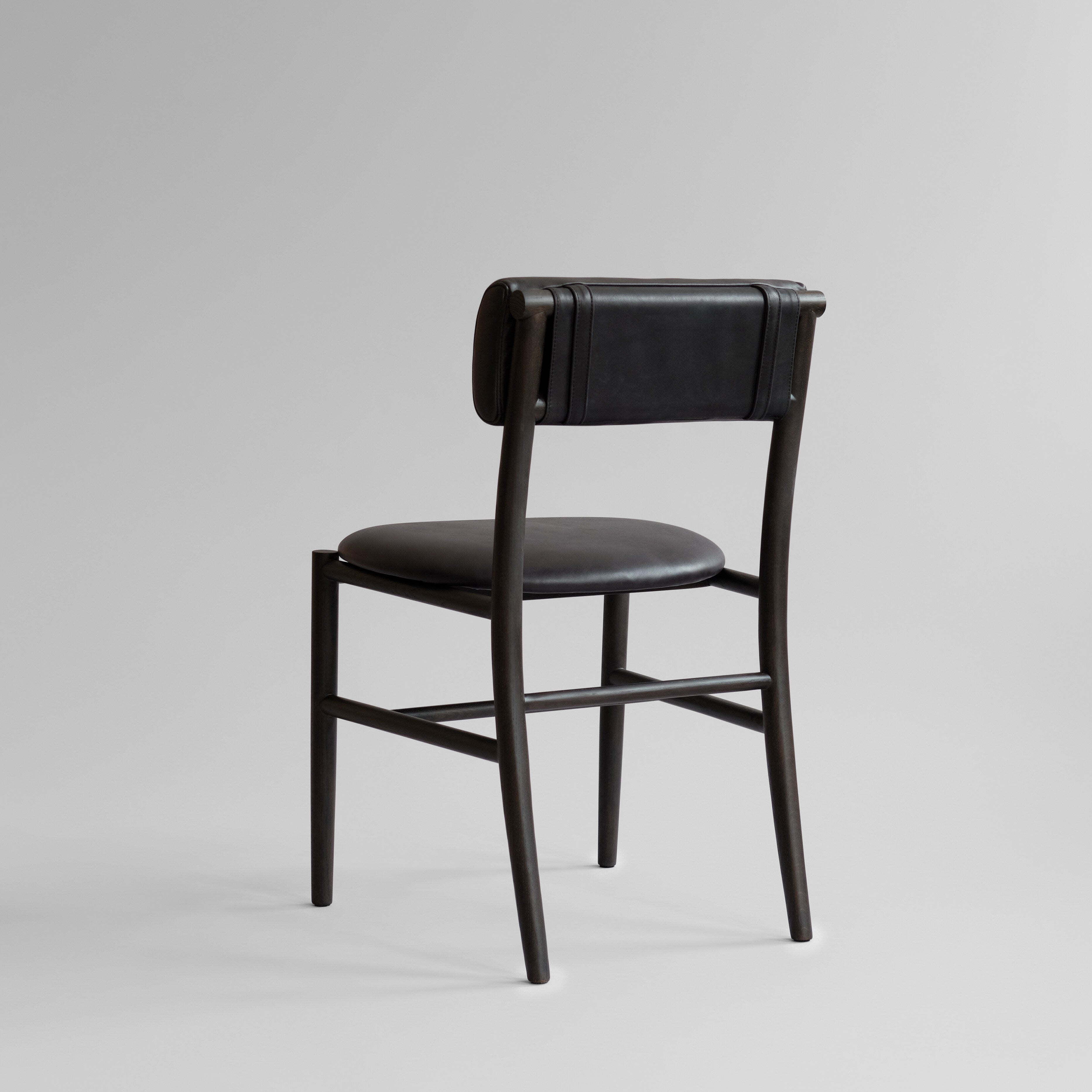 Nama Dining Chair, Coffee Black  - Aniline leather black