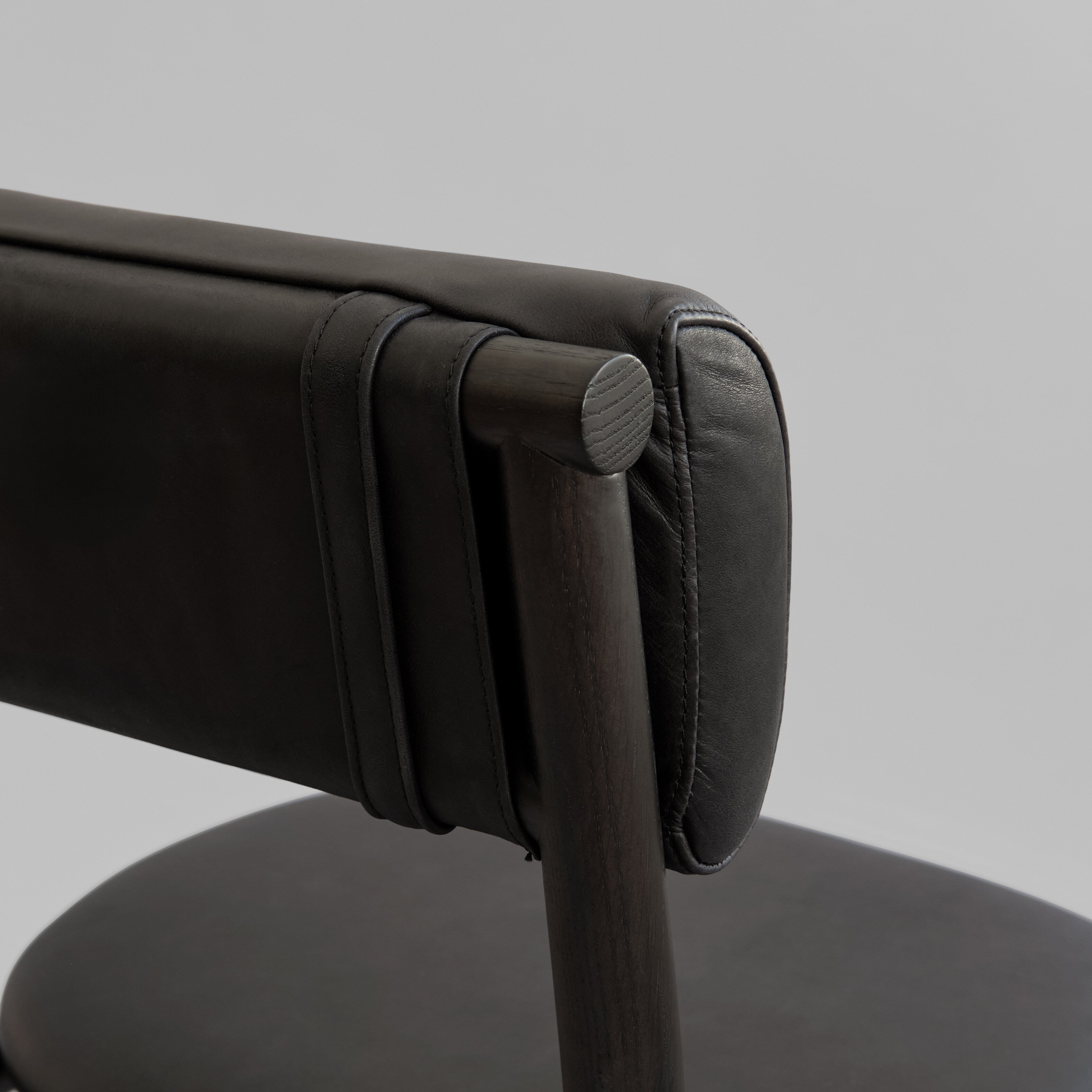 Nama Dining Chair, Coffee Black  - Aniline leather black