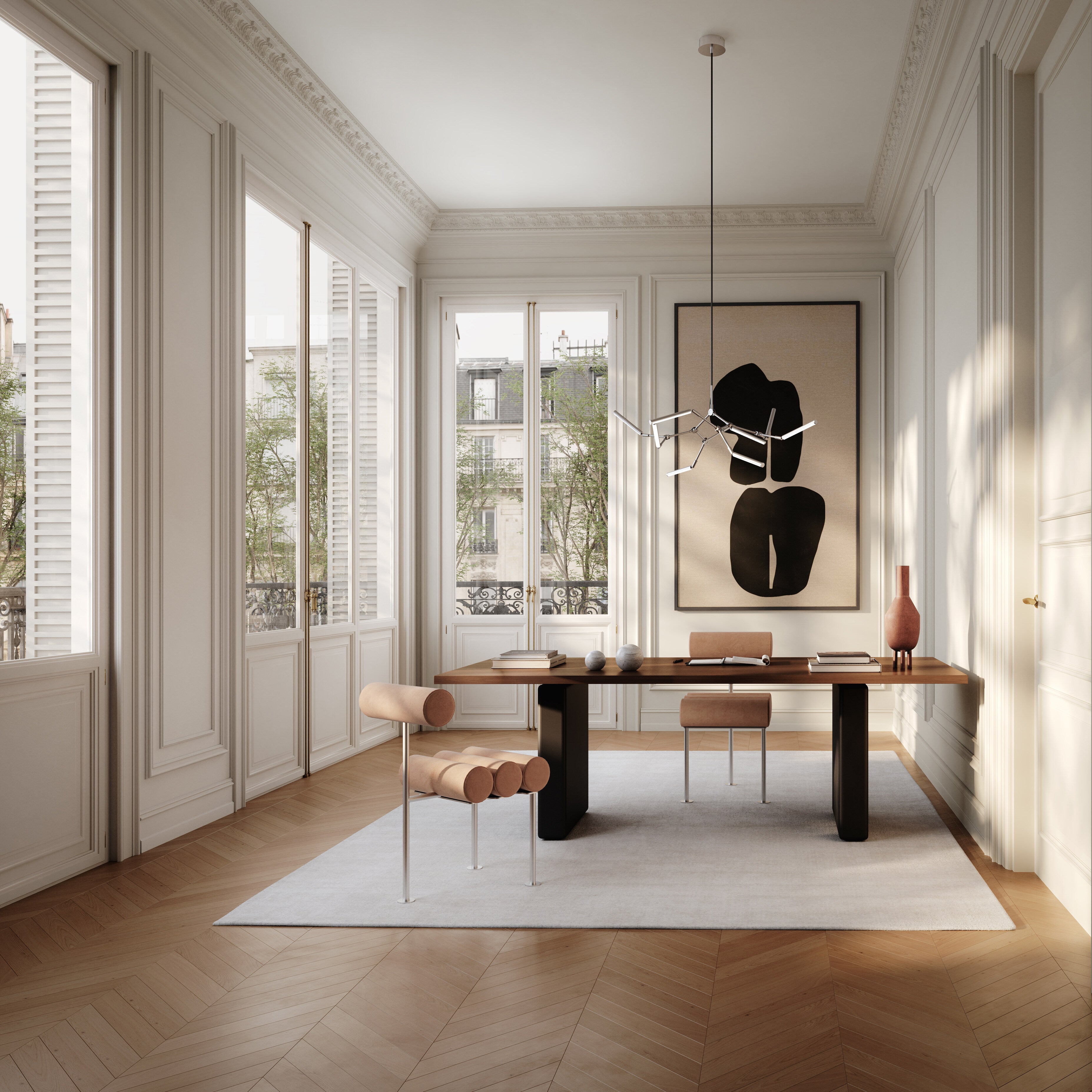 Stick Chandelier, Mini - Chrome