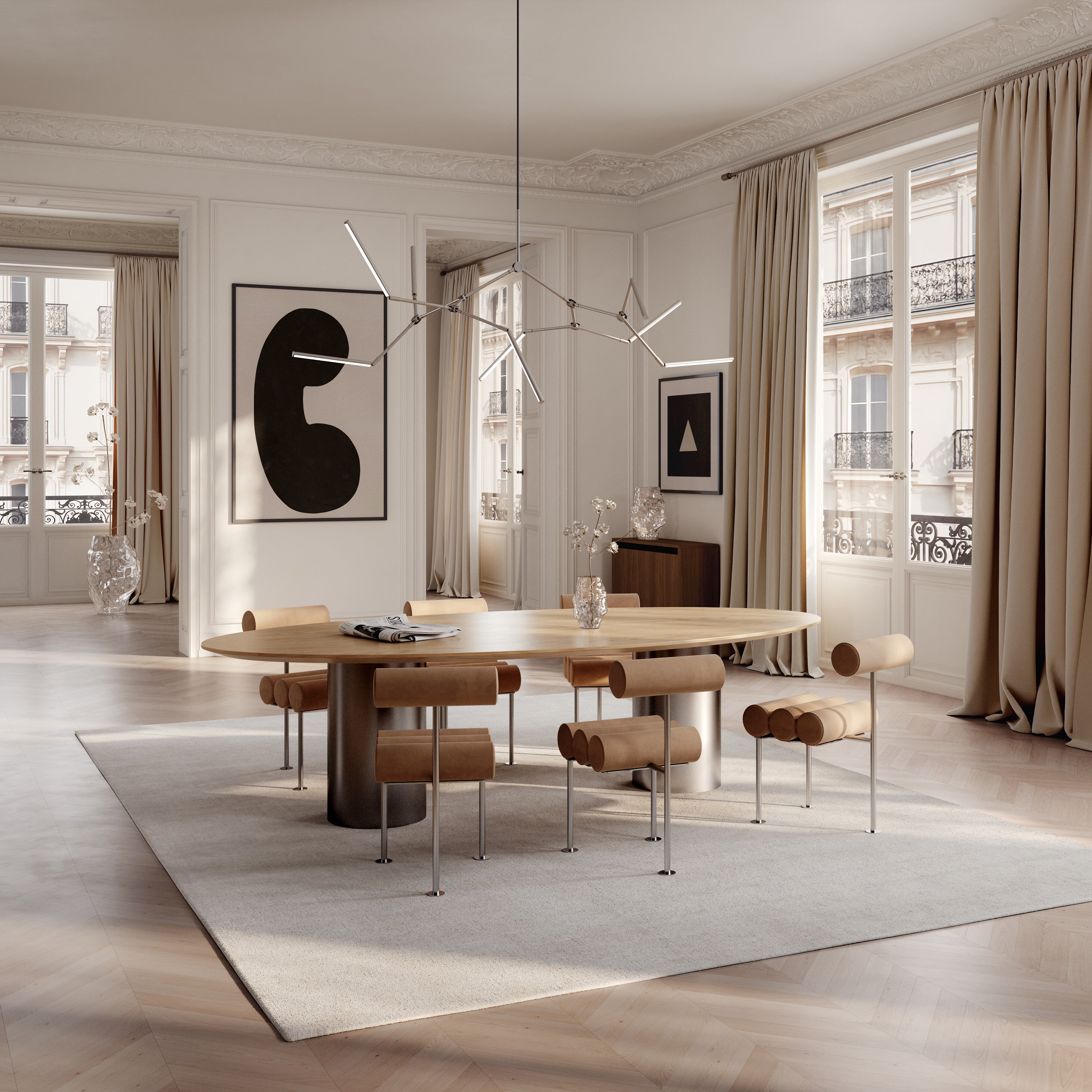 Stick Chandelier - Chrome